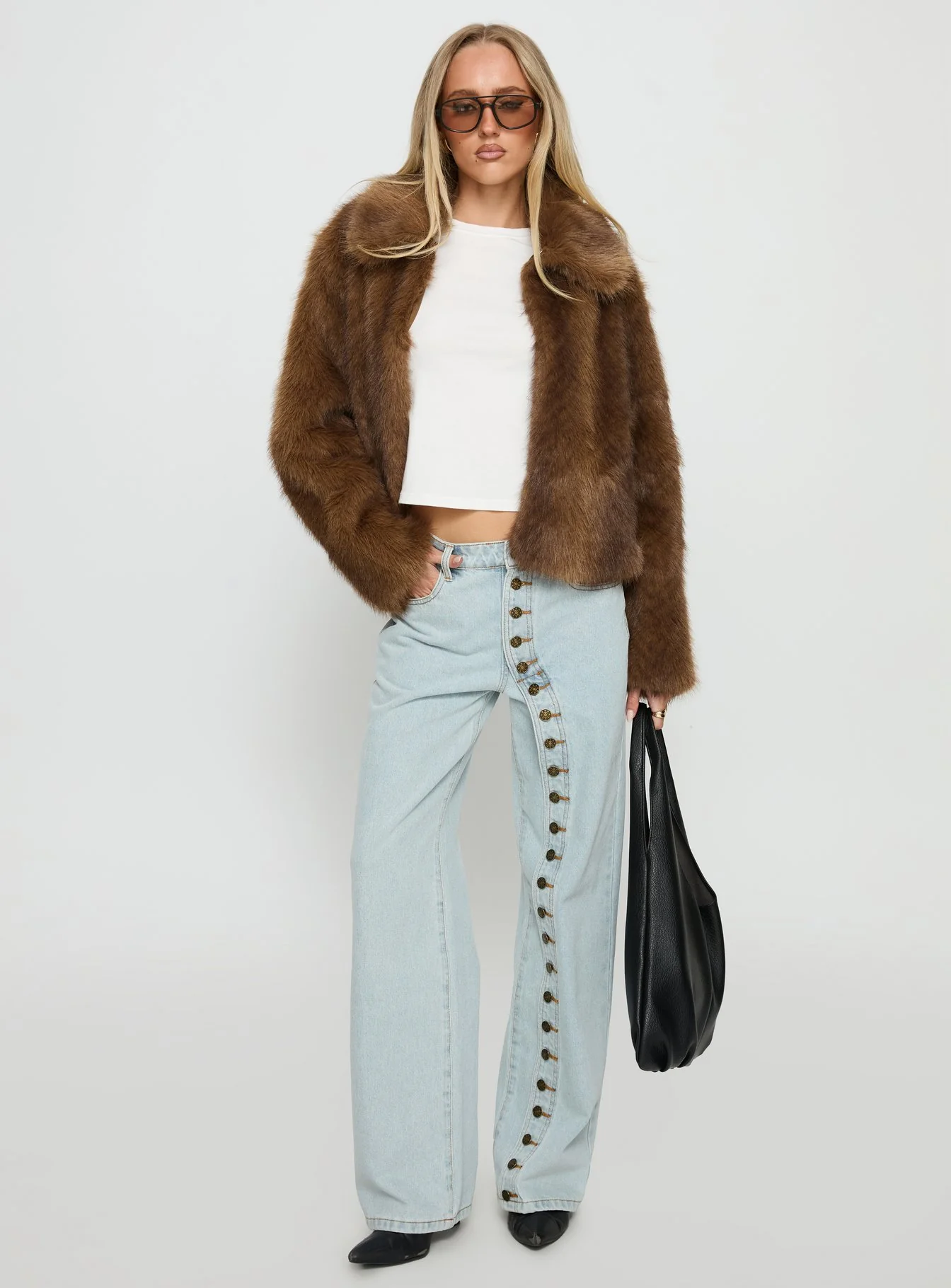 Dawnn Faux Fur Jacket Brown