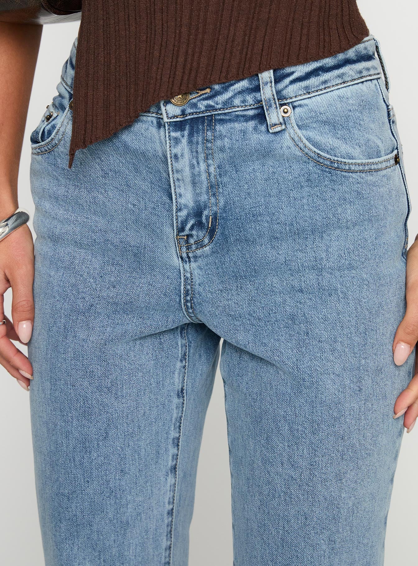 Magic Mirror Mid Rise Bootleg Jeans Ice Wash Petite