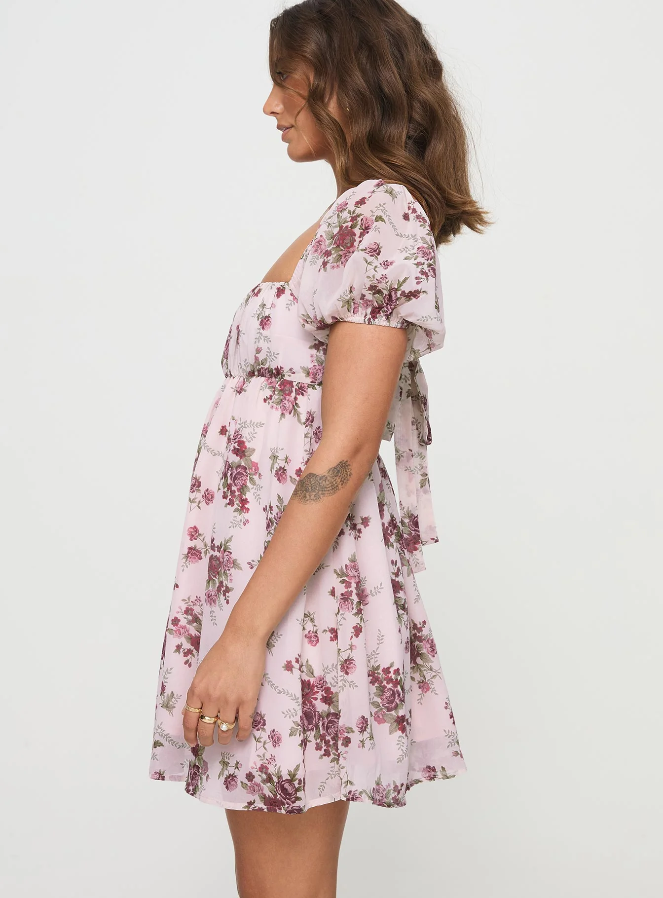 Let's Dance Mini Dress Cream Floral