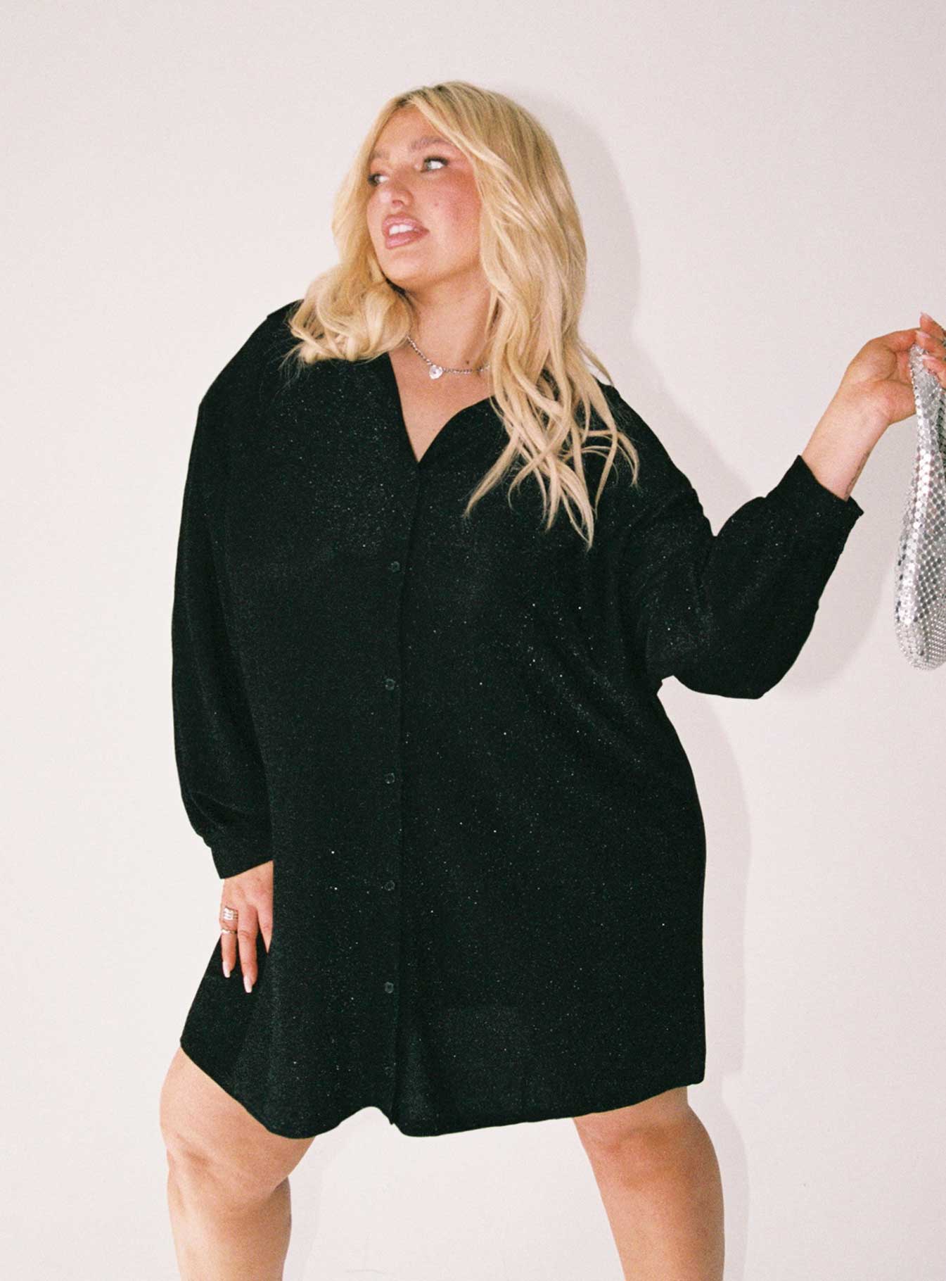 Evolving Shirt Dress Black Curve