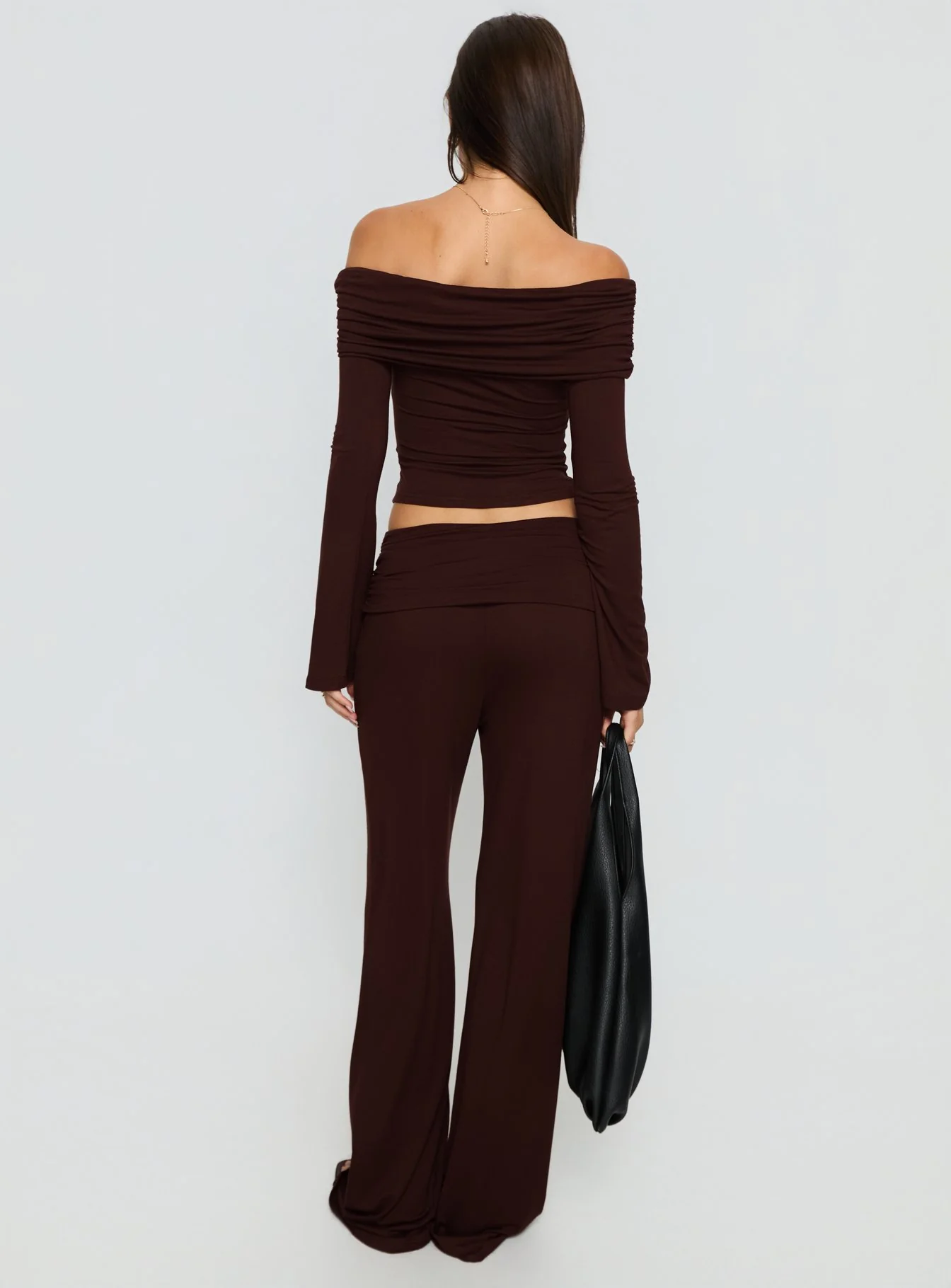Fawne Ruched Folded Pants Brown