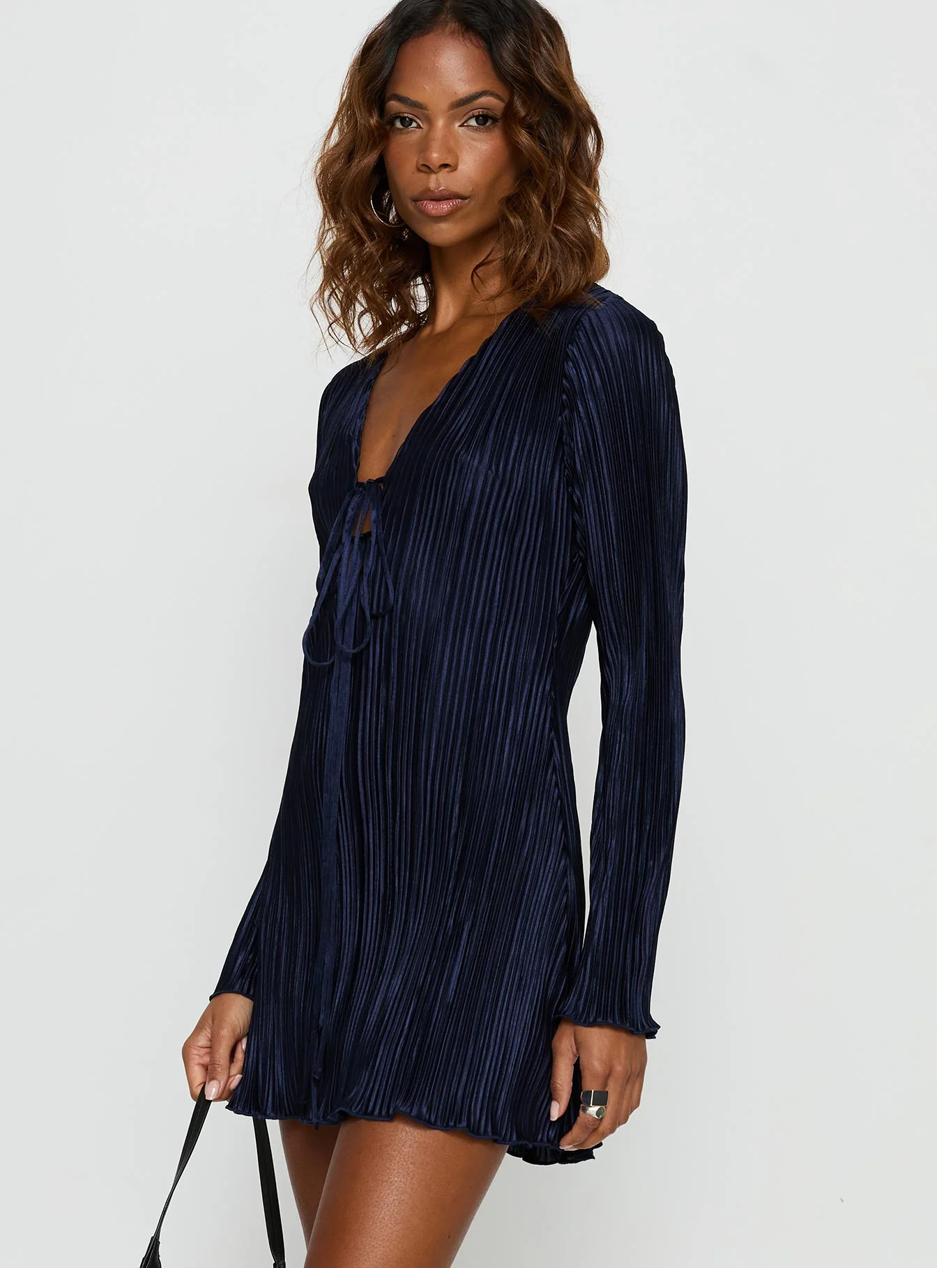 Malop Long Sleeve Mini Dress Navy