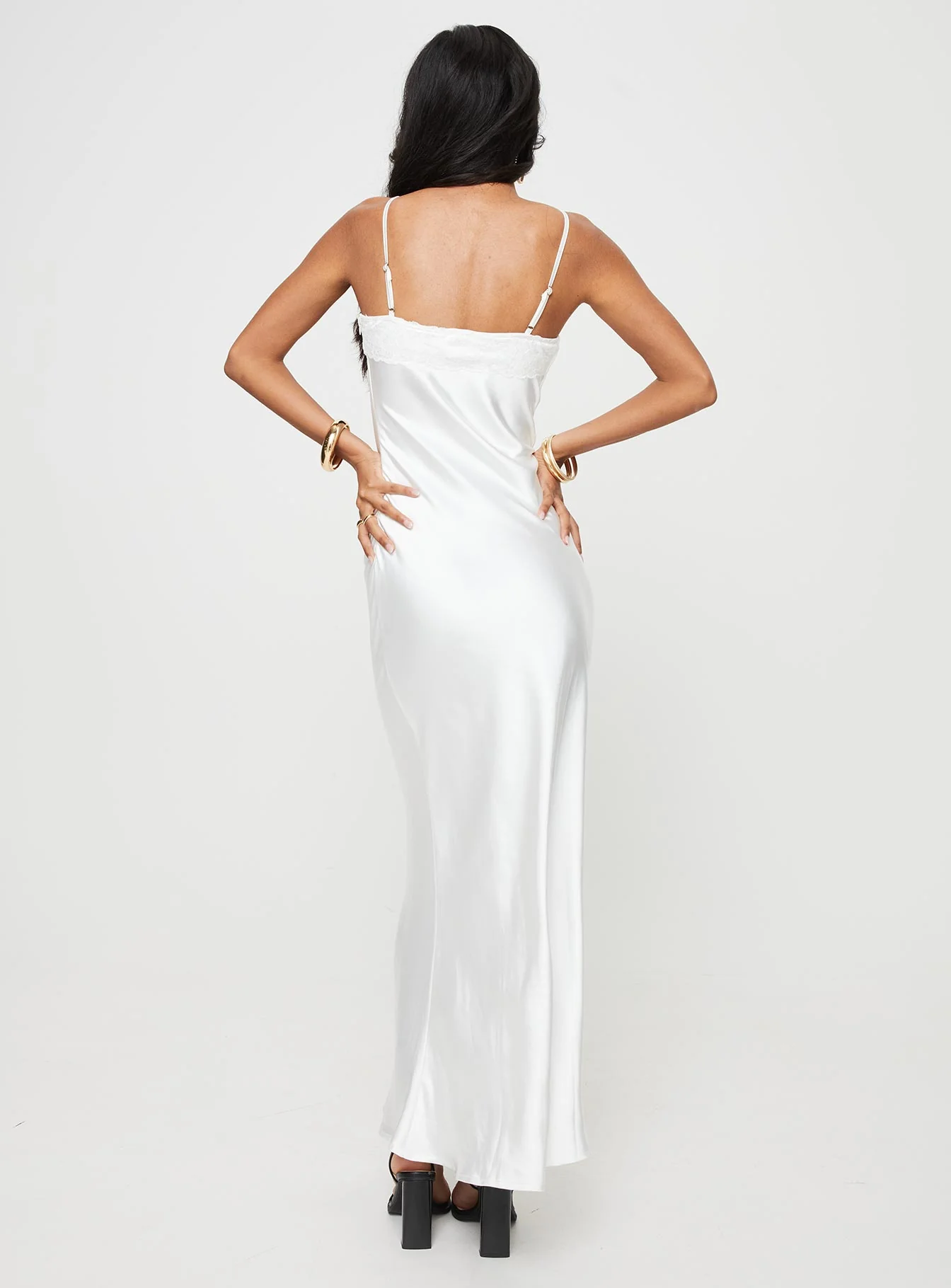 Kareena Bias Cut Maxi Dress White