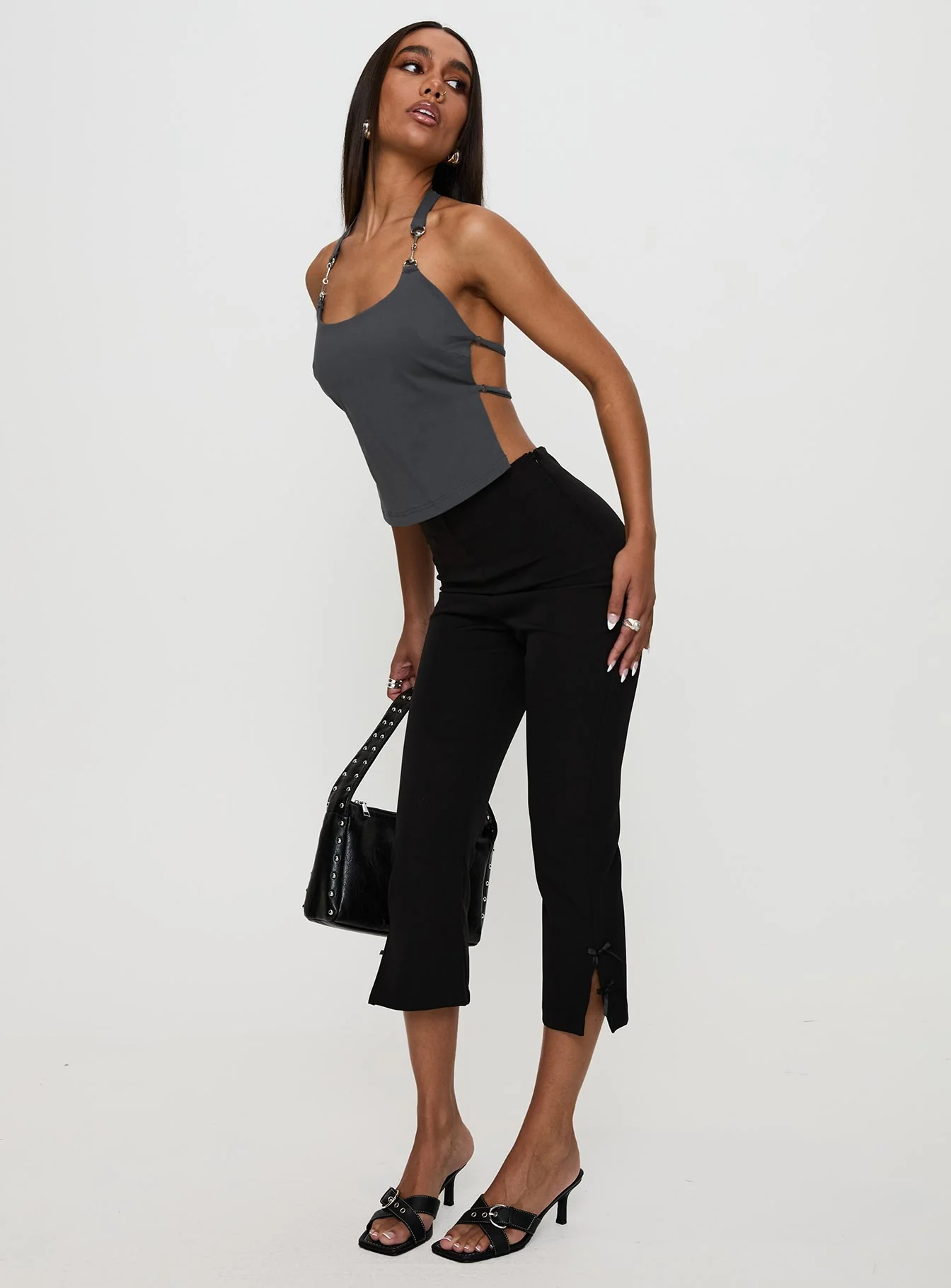 Eyes On You Backless Top Slate