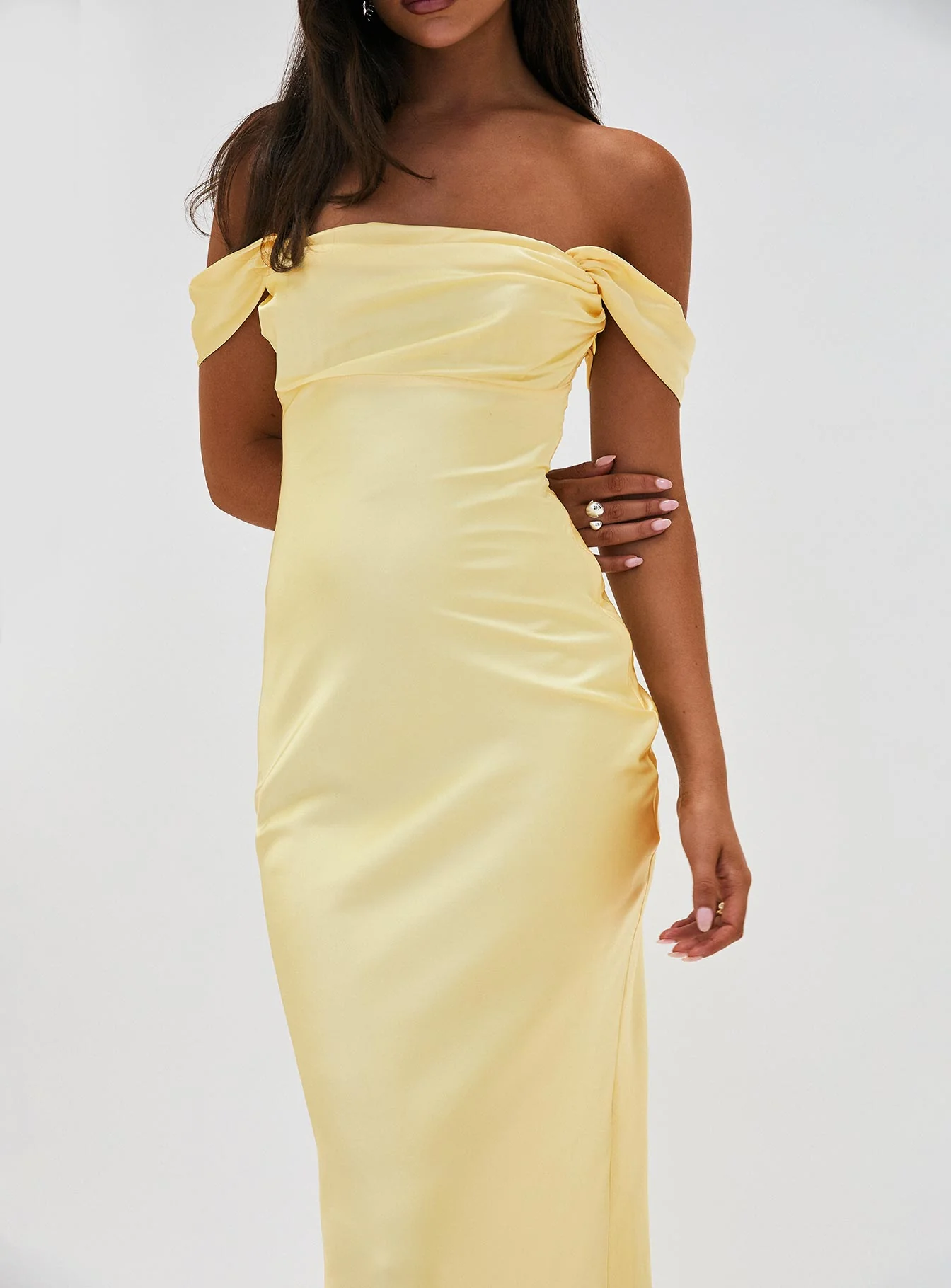 Azura Off The Shoulder Maxi Dress Yellow