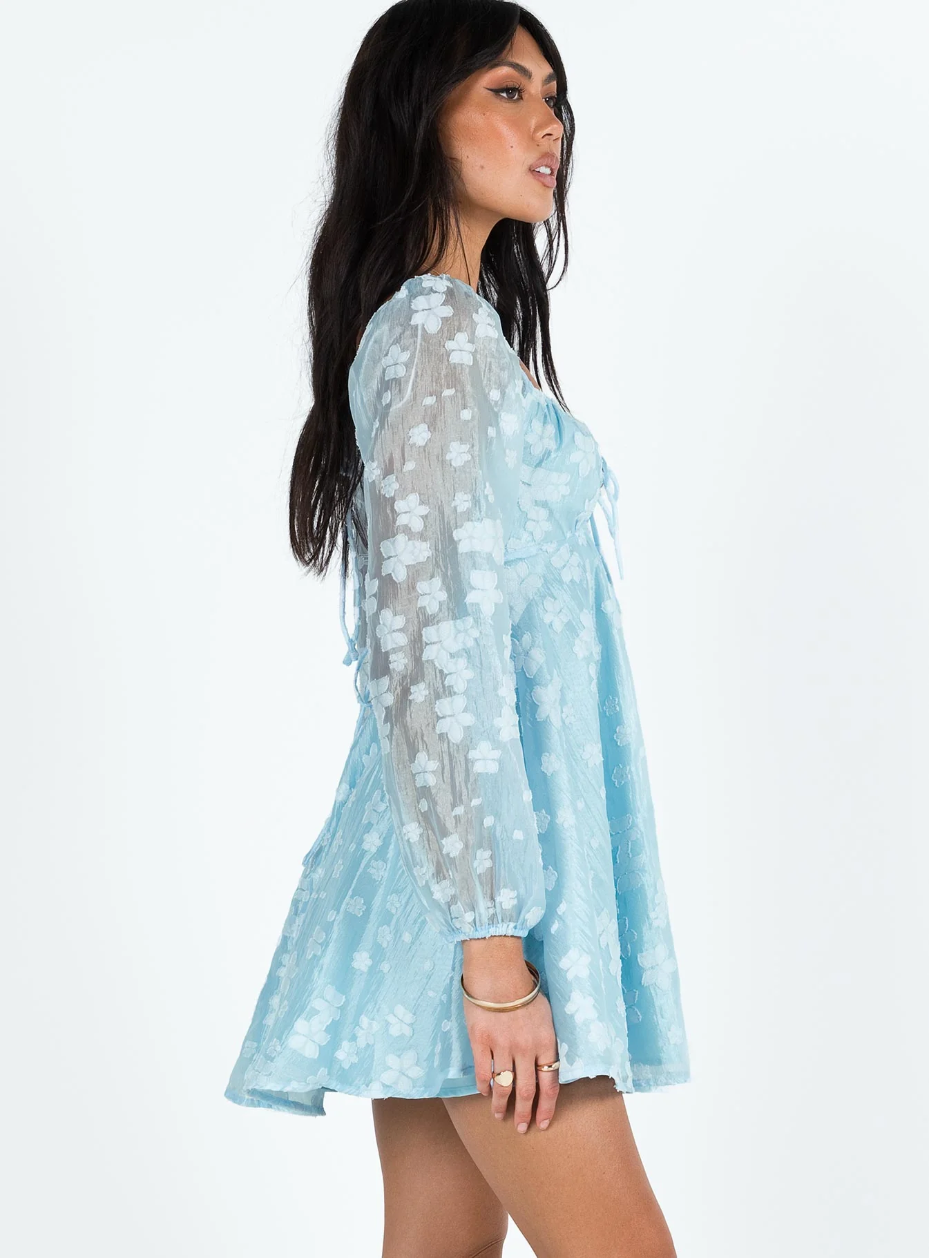 Marceau Long Sleeve Mini Dress Blue