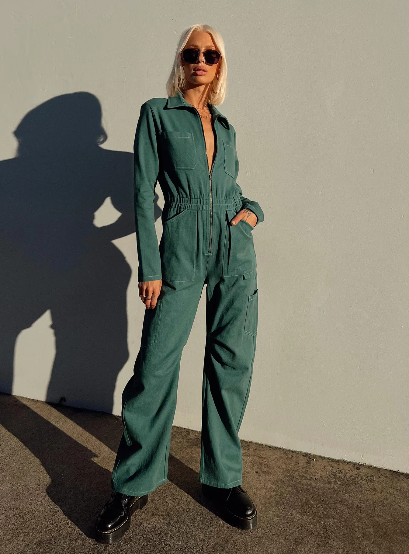 Miami Vice Boiler Suit Forest Green
