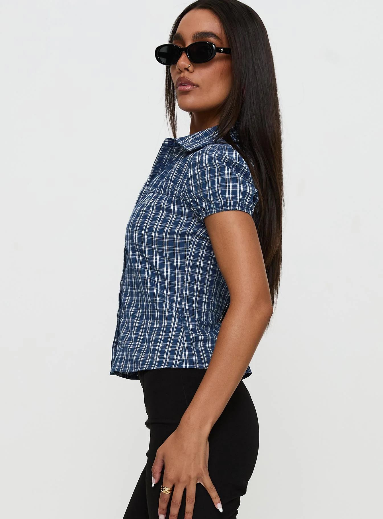Separate Scenes Button Up Top Blue Check
