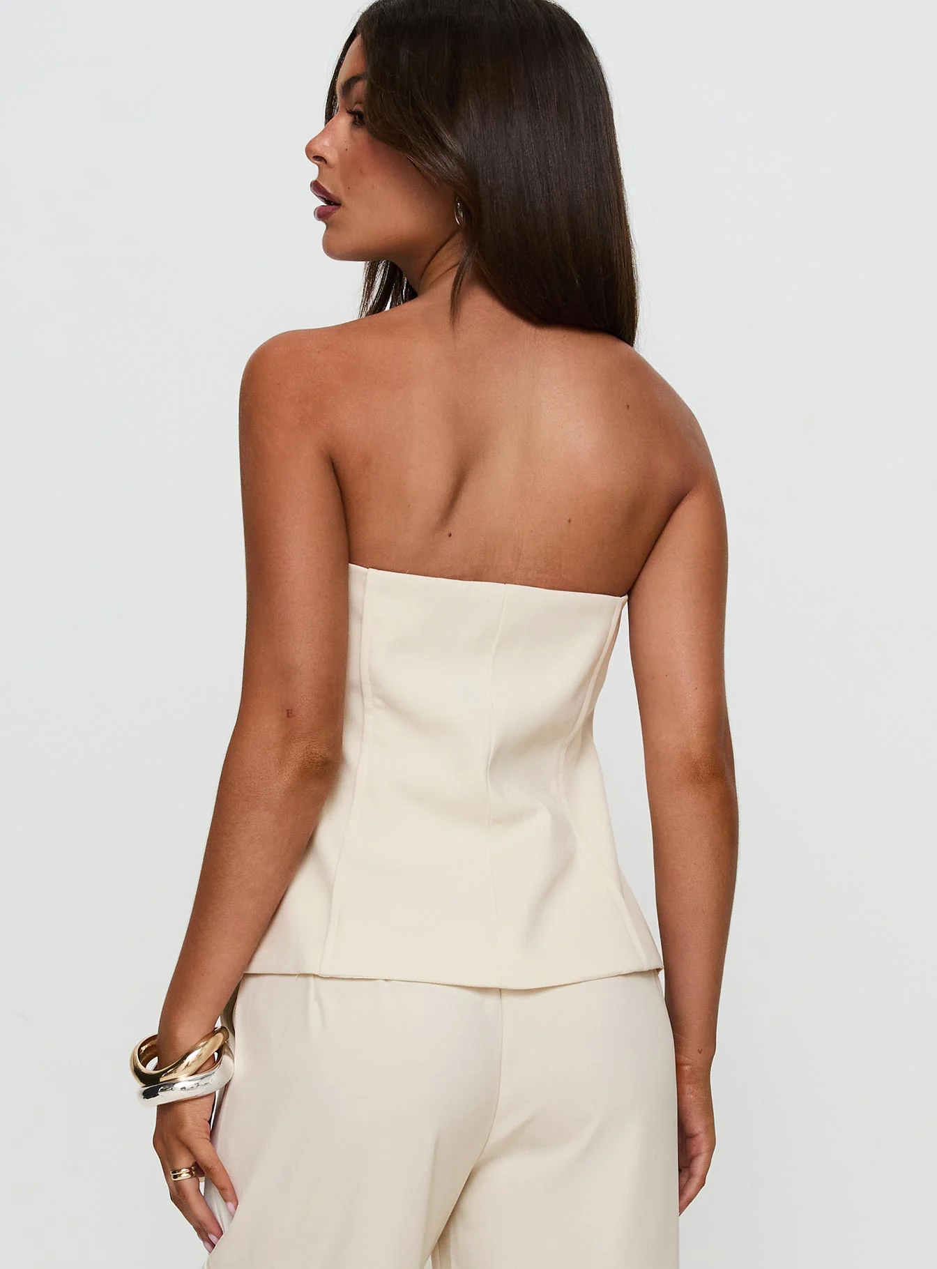Lavish Living Strapless Top Cream
