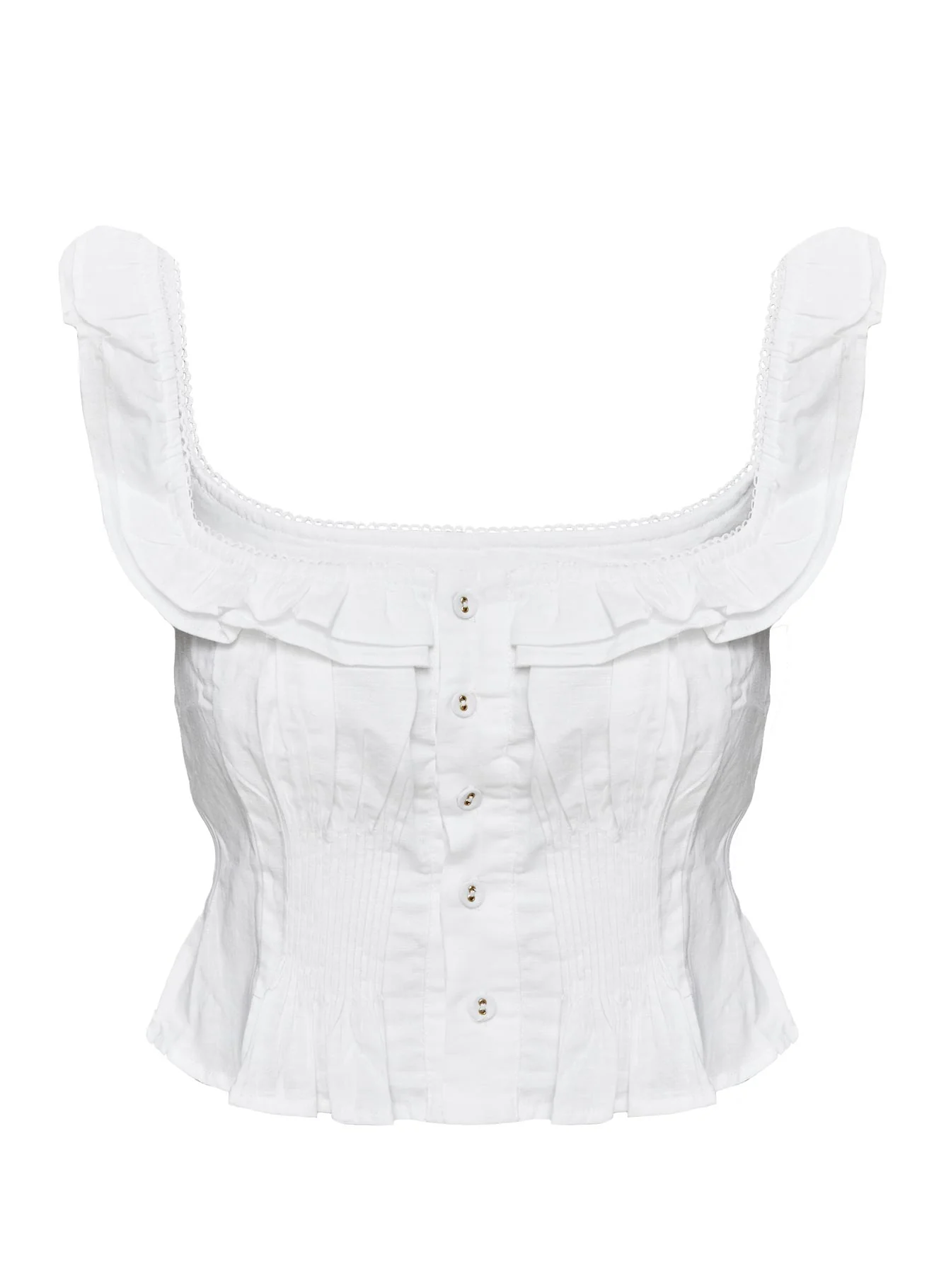 Isadoria Frill Top White