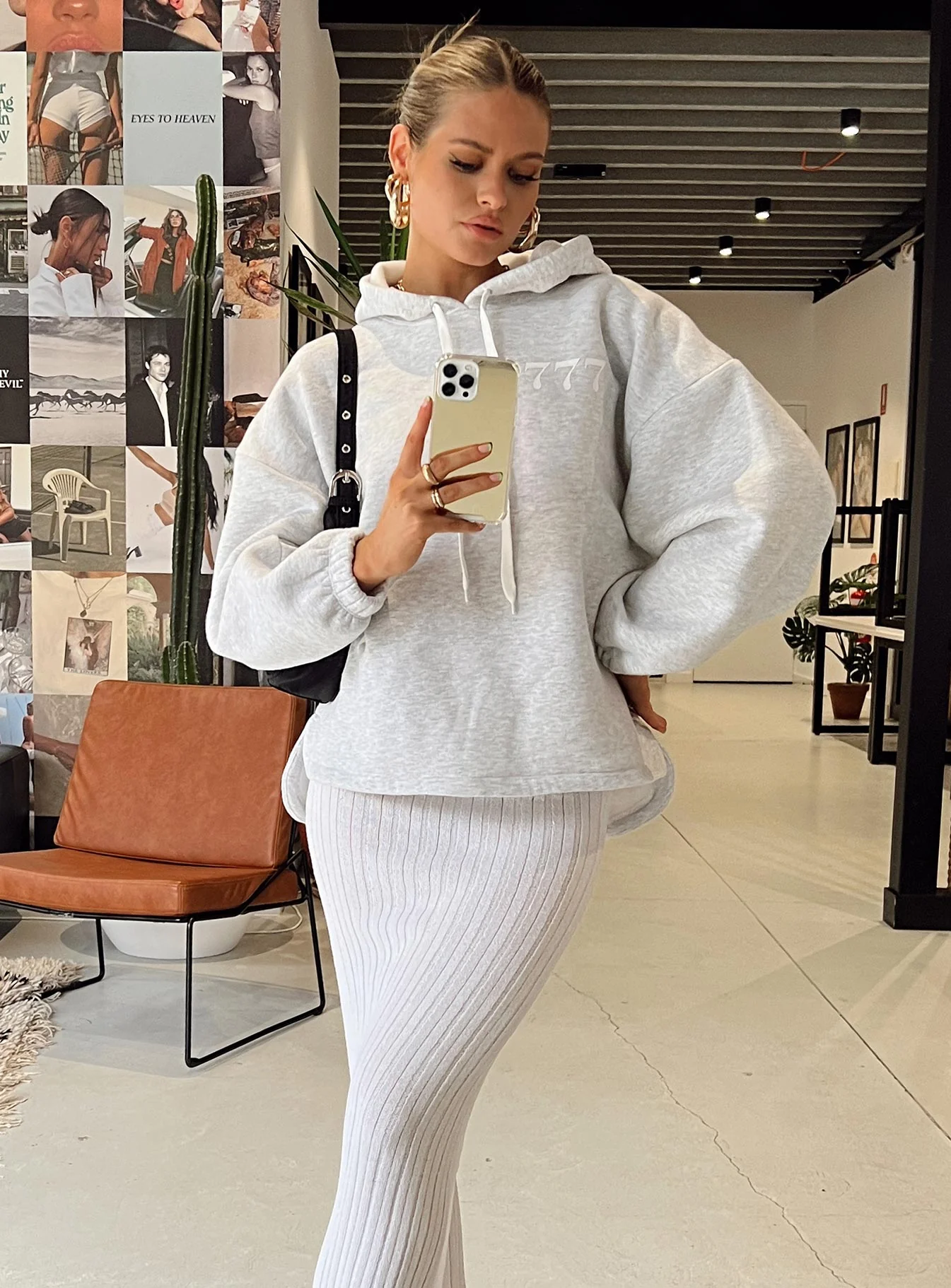 Angel Number 777 Hoodie Grey