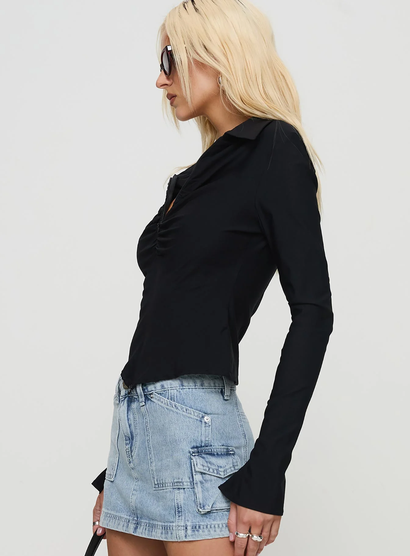 Witherspoon Long Sleeve Top Black
