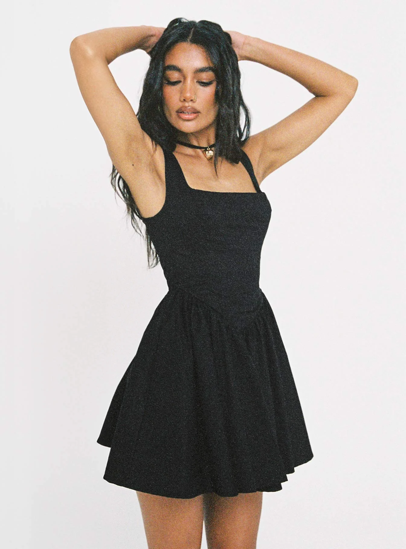 Straplie Mini Dress Black