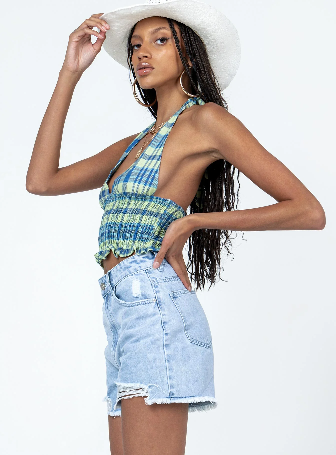 Geneva Light Wash Denim Shorts