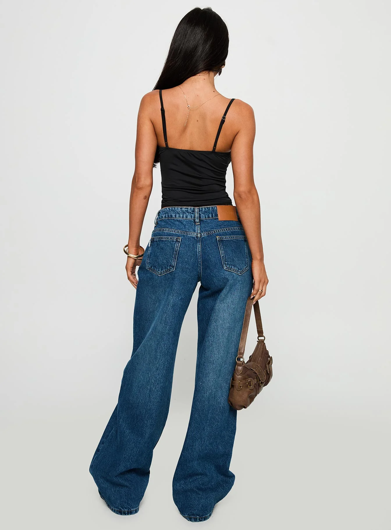 Duster Mid Rise Baggy Jeans Dark Wash