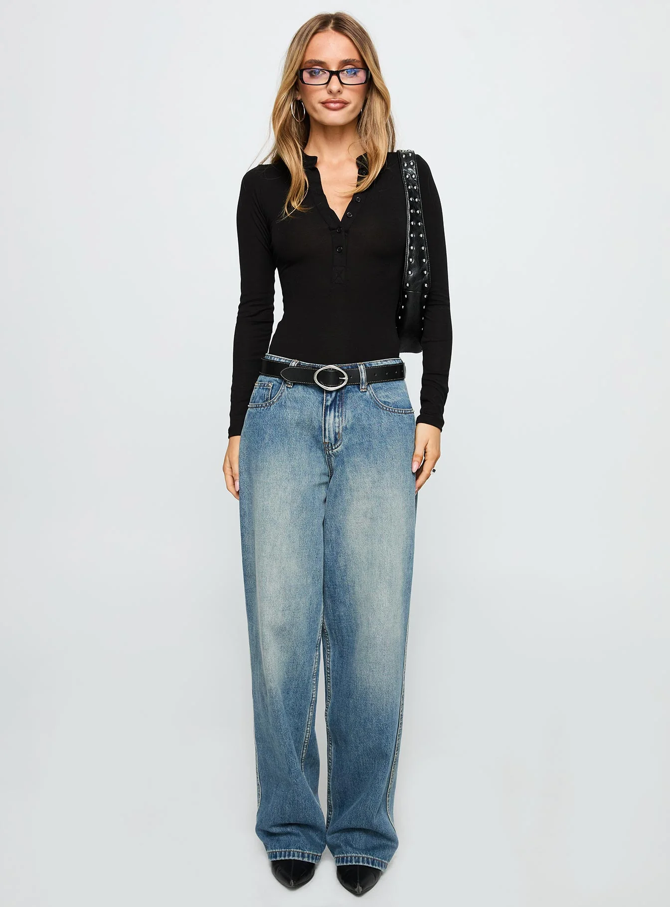 Kandis Long Sleeve Bodysuit Black