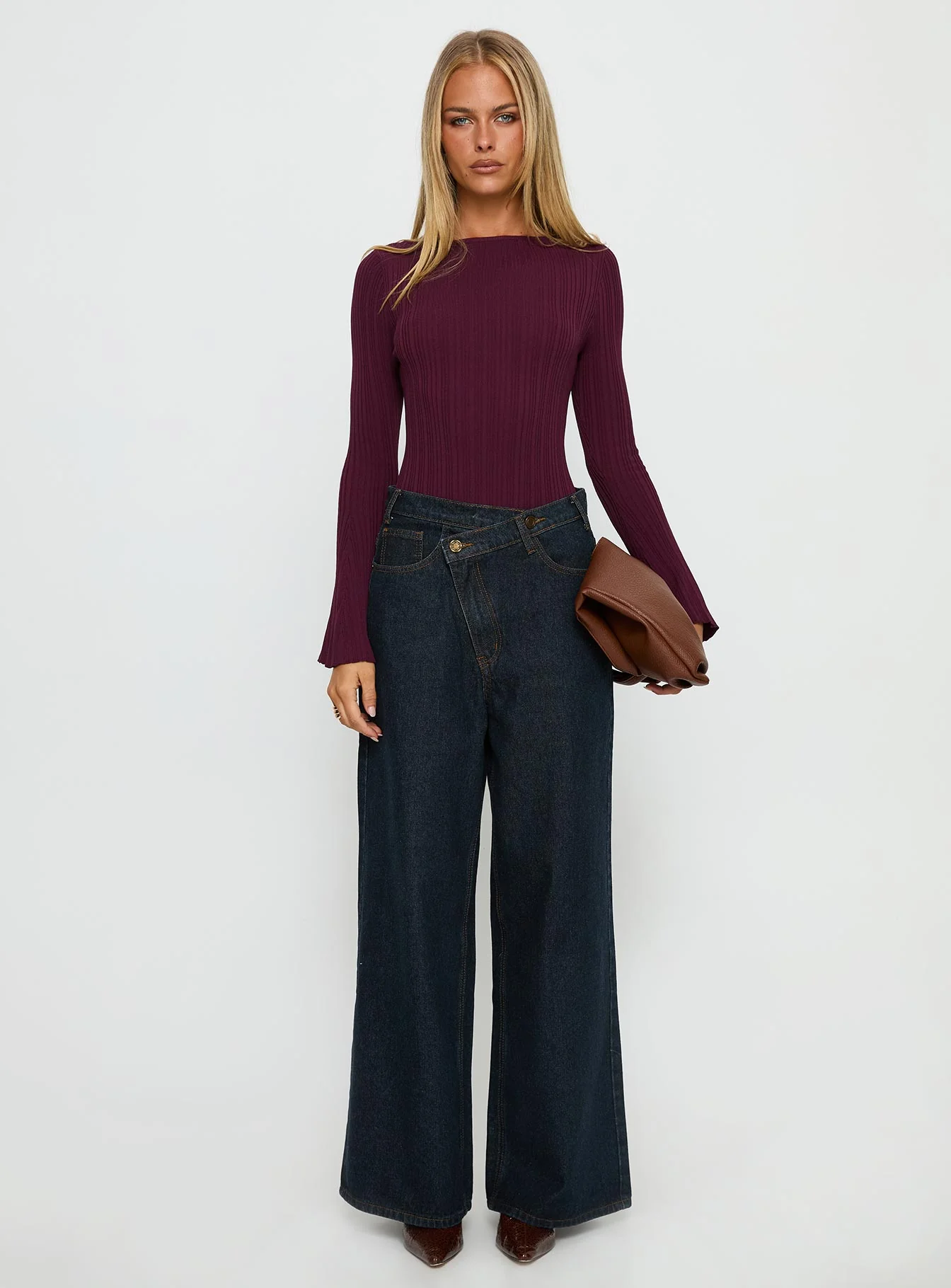 Mayok Long Sleeve Bodysuit Plum