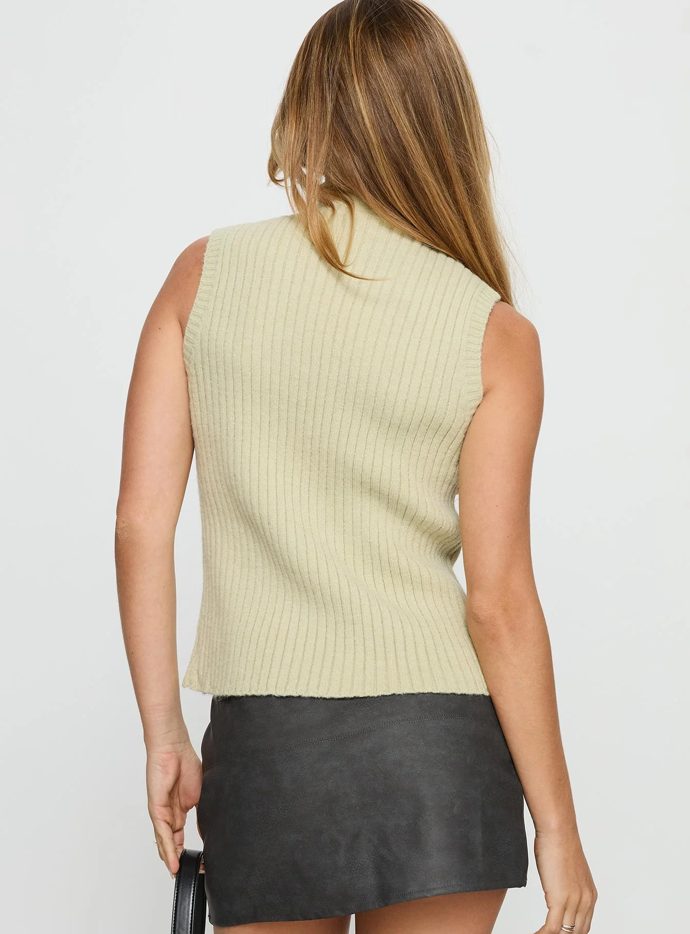 Mayleen Sleeveless High Neck Top Sage