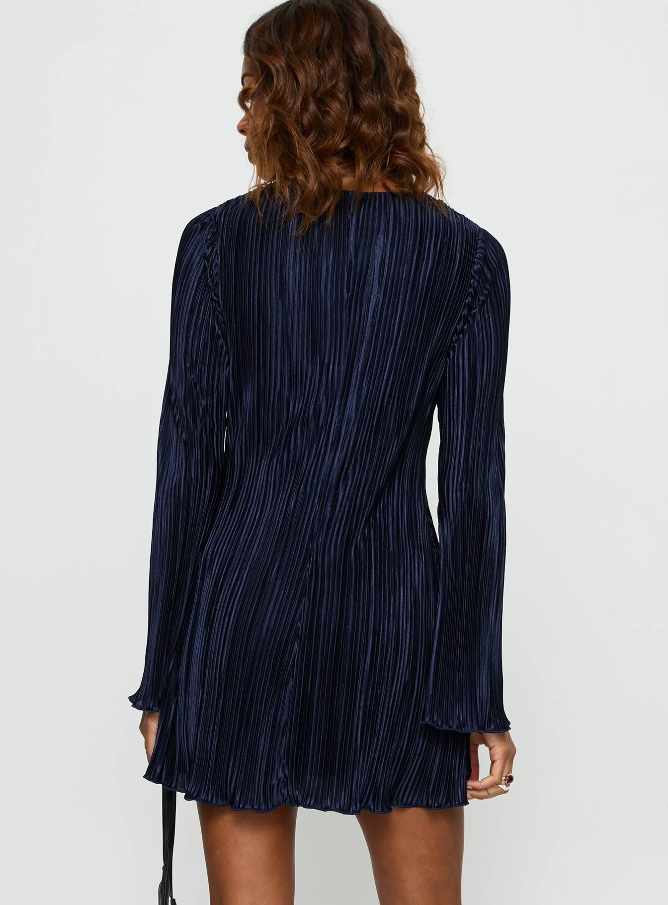 Malop Long Sleeve Mini Dress Navy