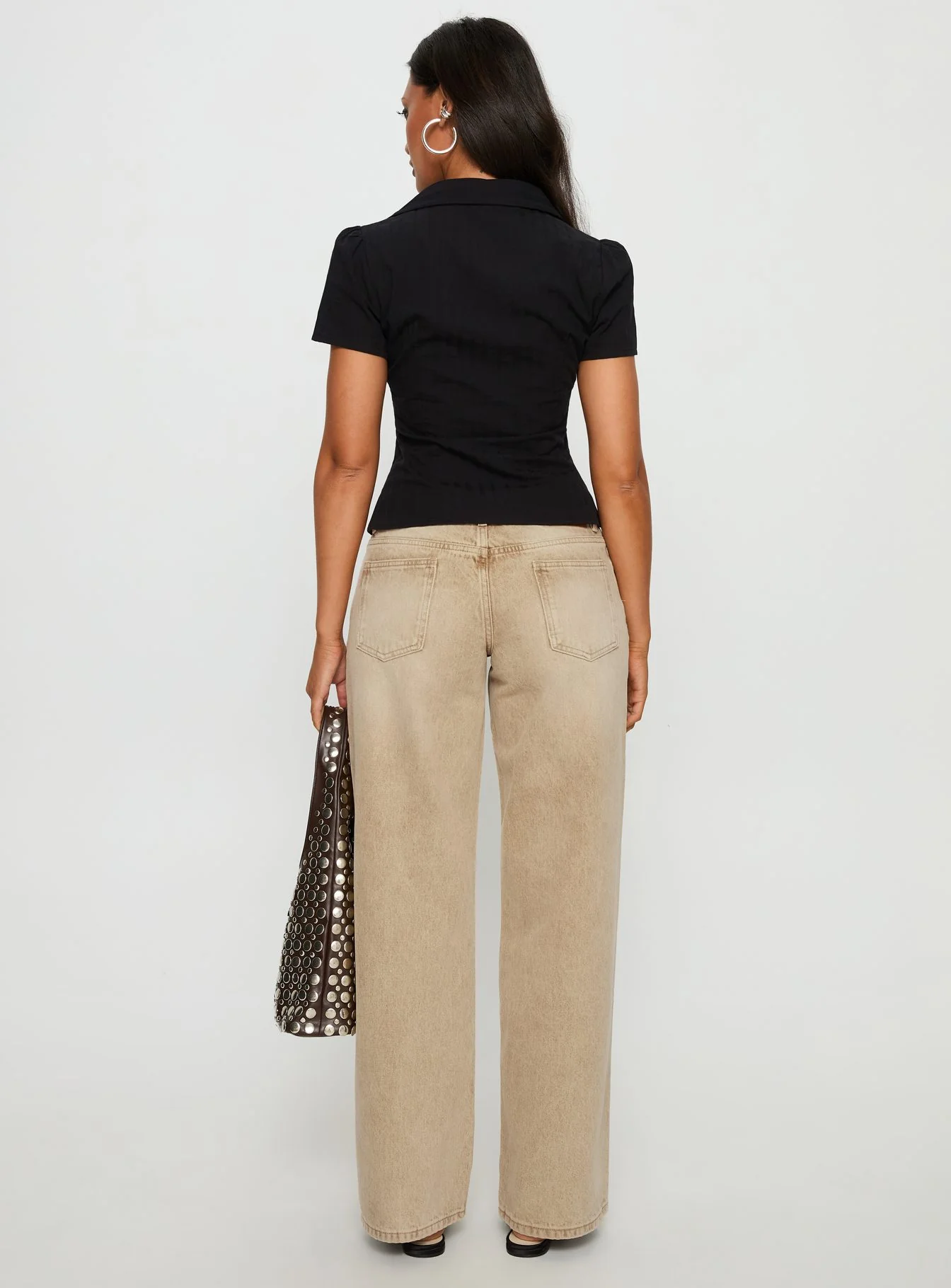 Ellanor Low Rise Straight Leg Jeans Tan