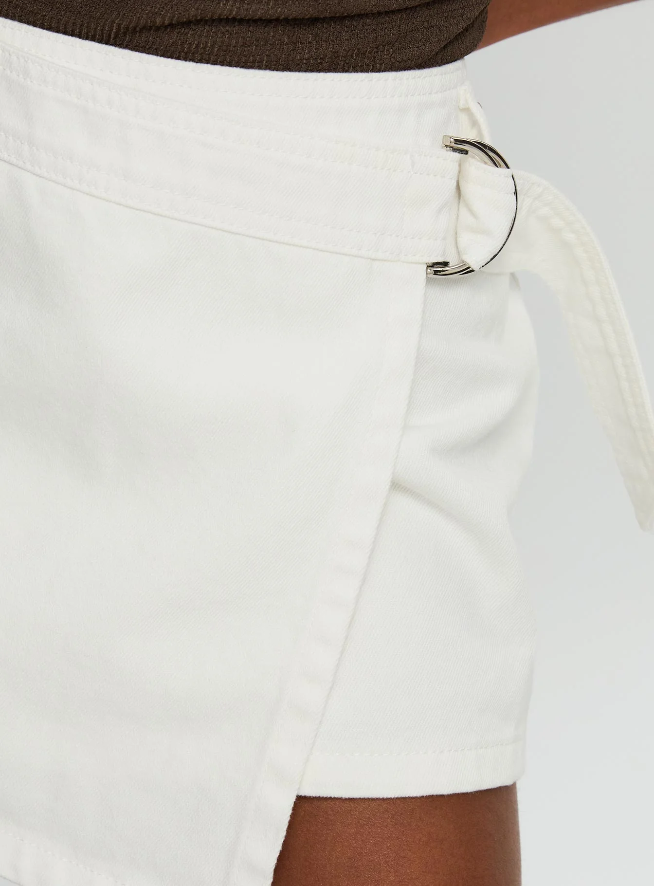 Elinora Wrap Mini Skirt White