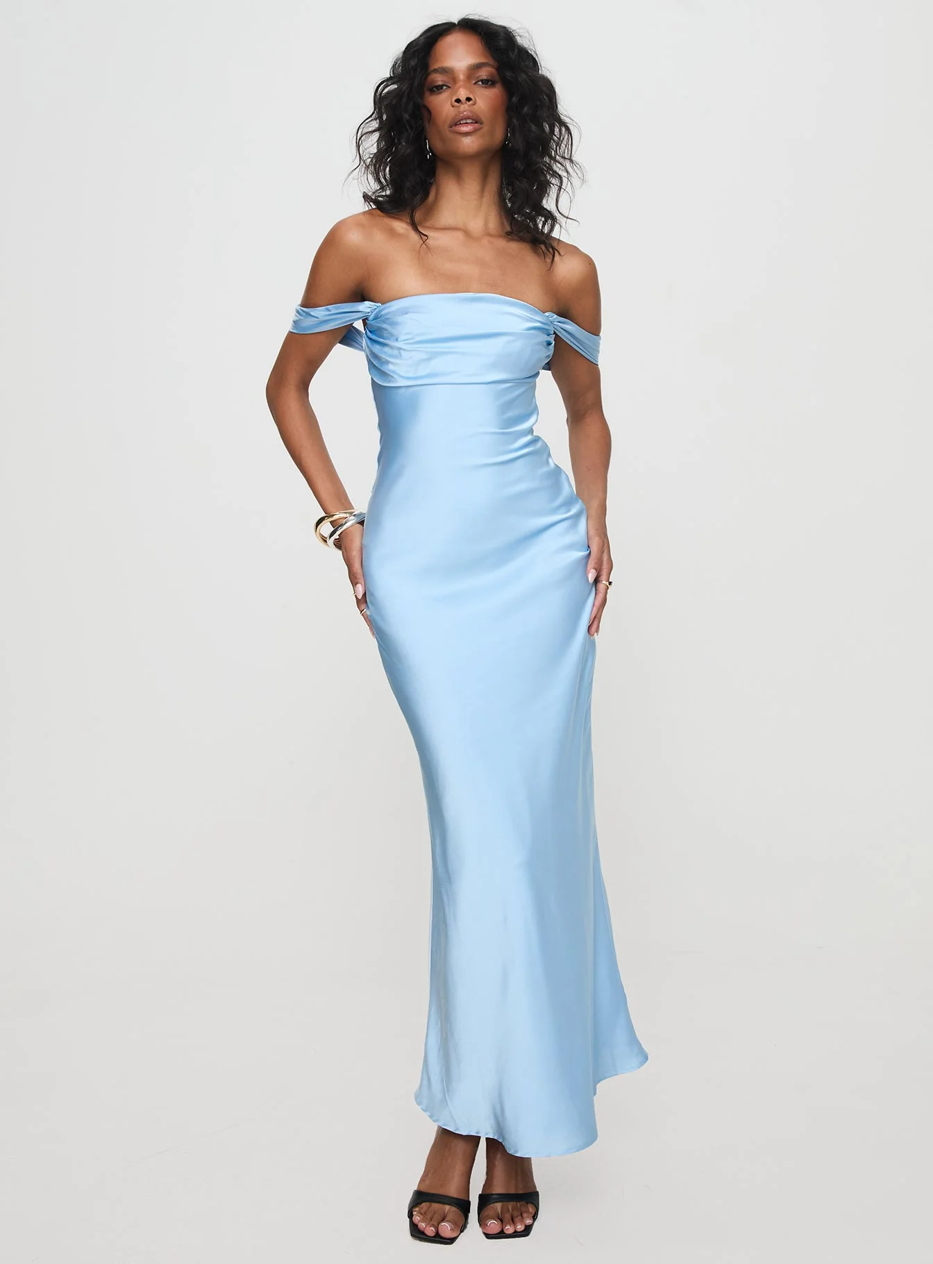 Azura Off The Shoulder Maxi Dress Blue