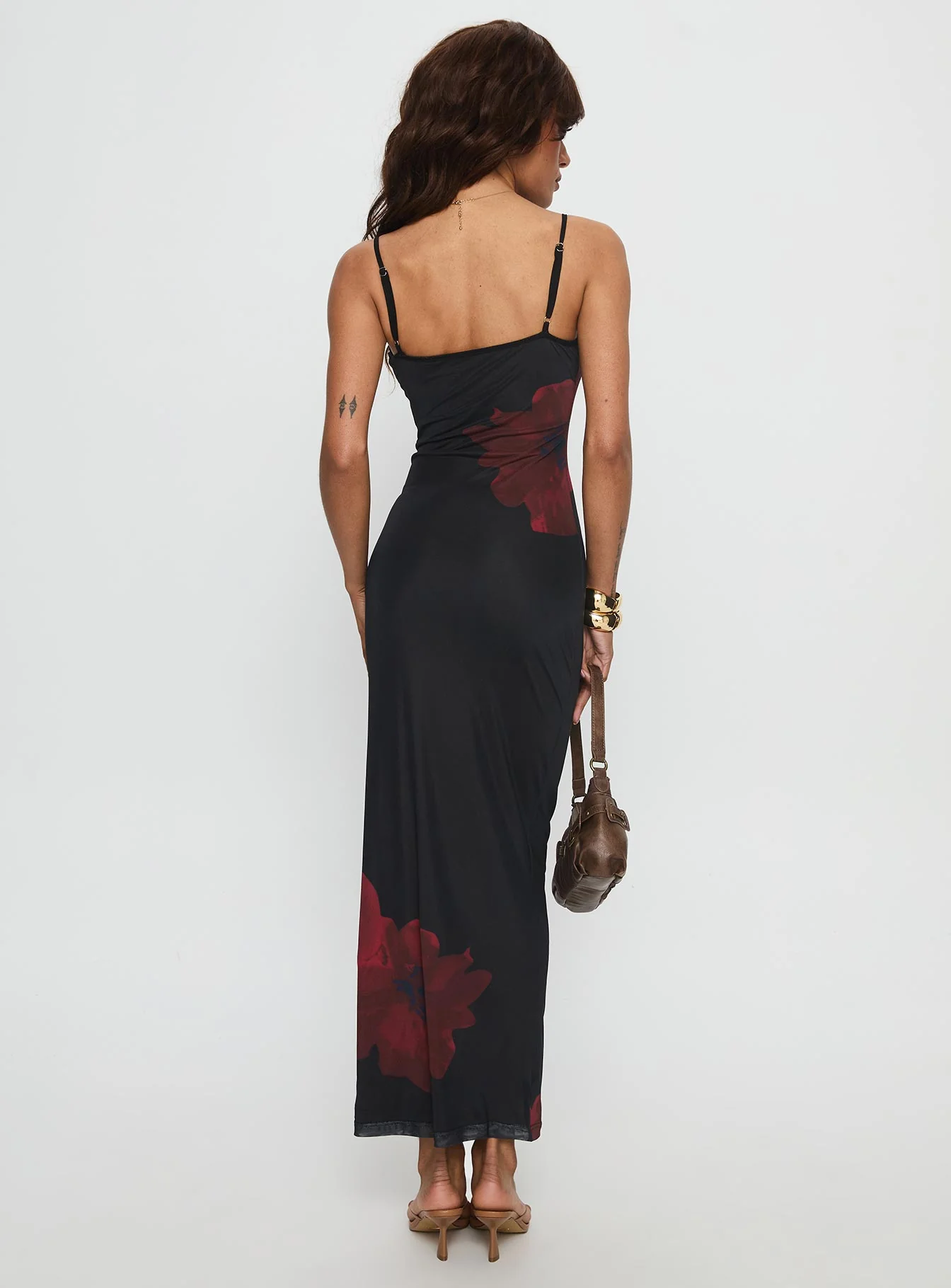 Lucky to Love Maxi Dress Black / Red Floral