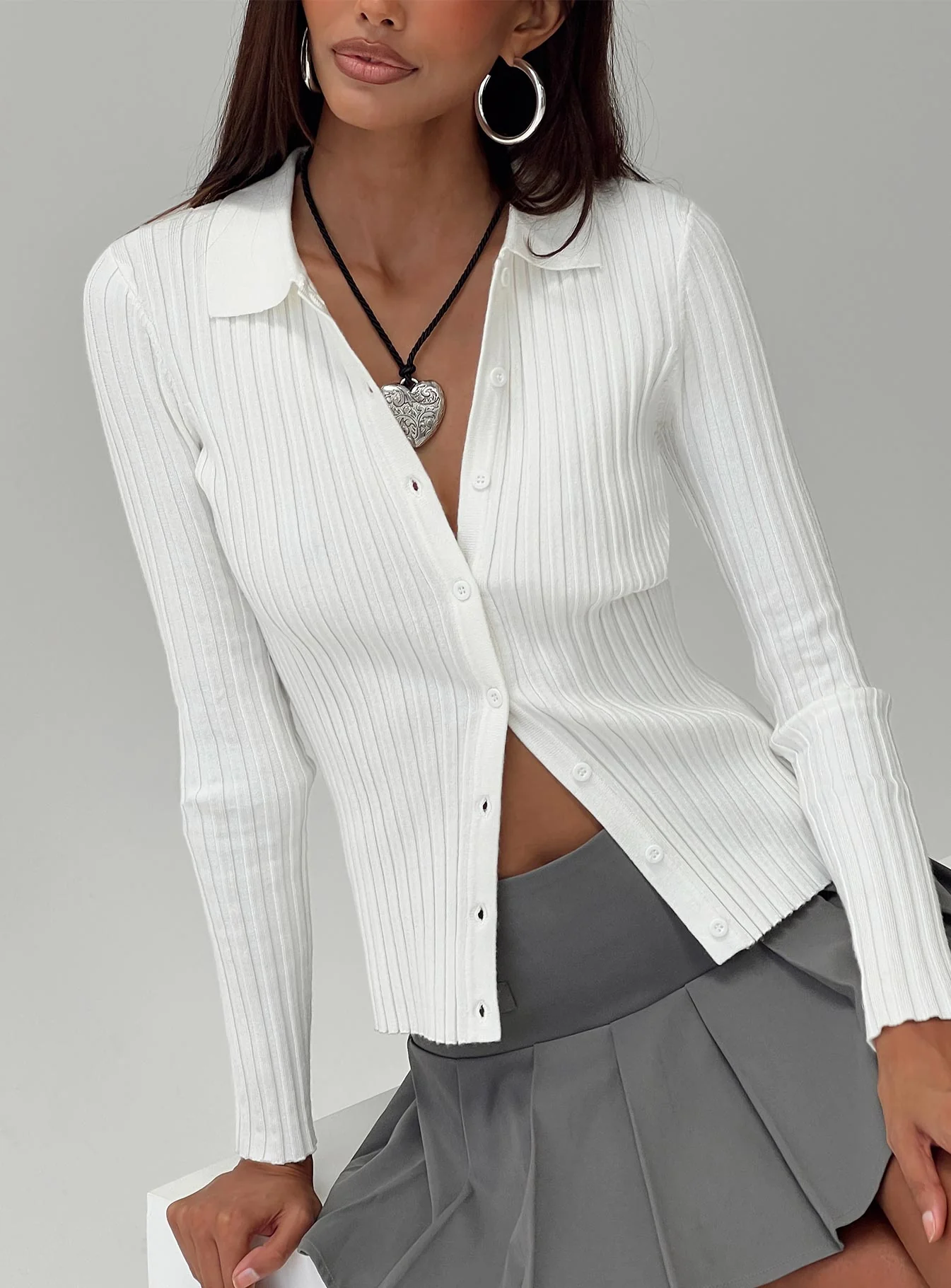 Dustry Long Sleeve Top White