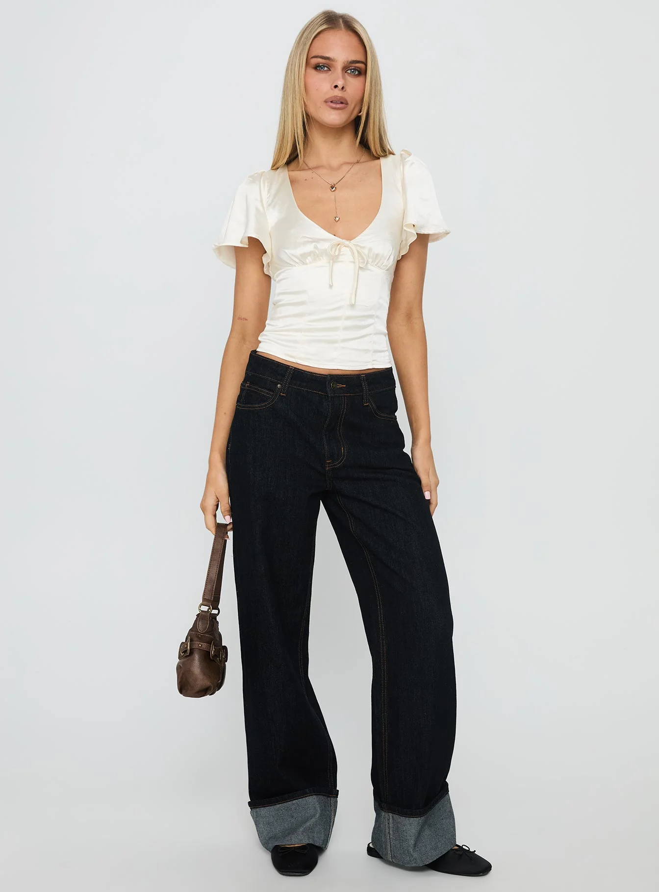 Sun Will Rise Tie Detail Top Cream