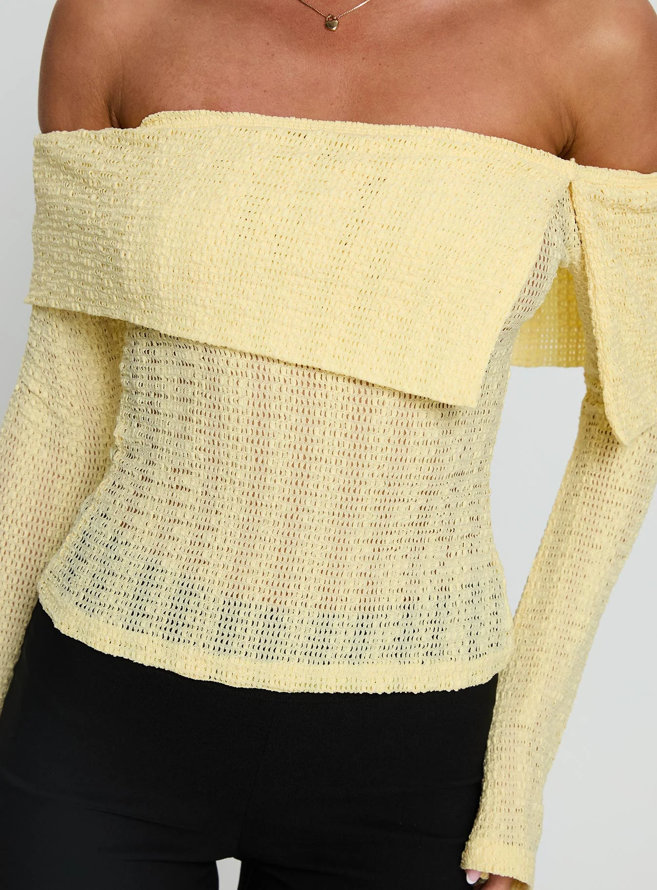 Cartrell Foldover Off Shoulder Top Lemon