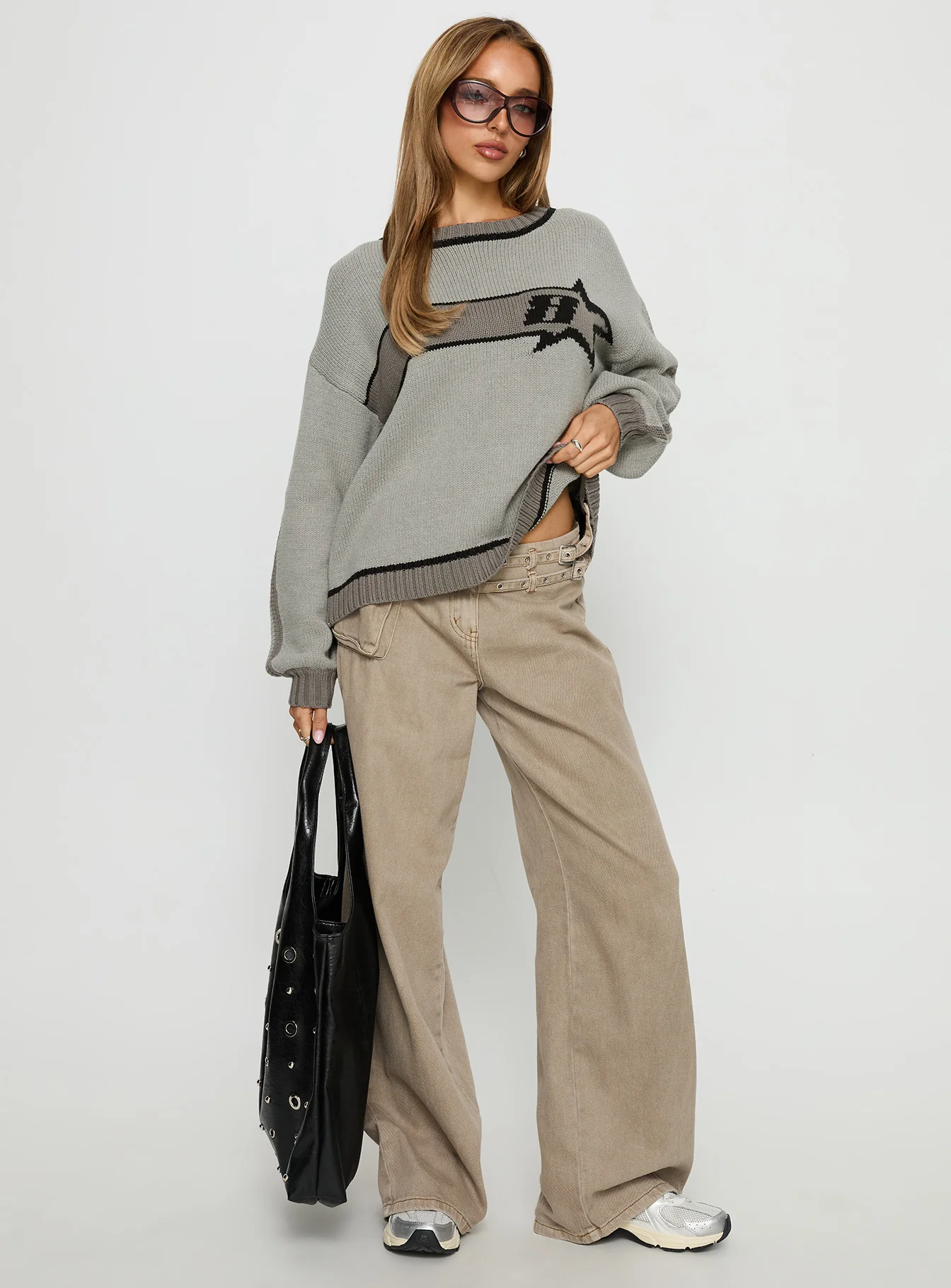 Star Track Graphic Jumper Grey