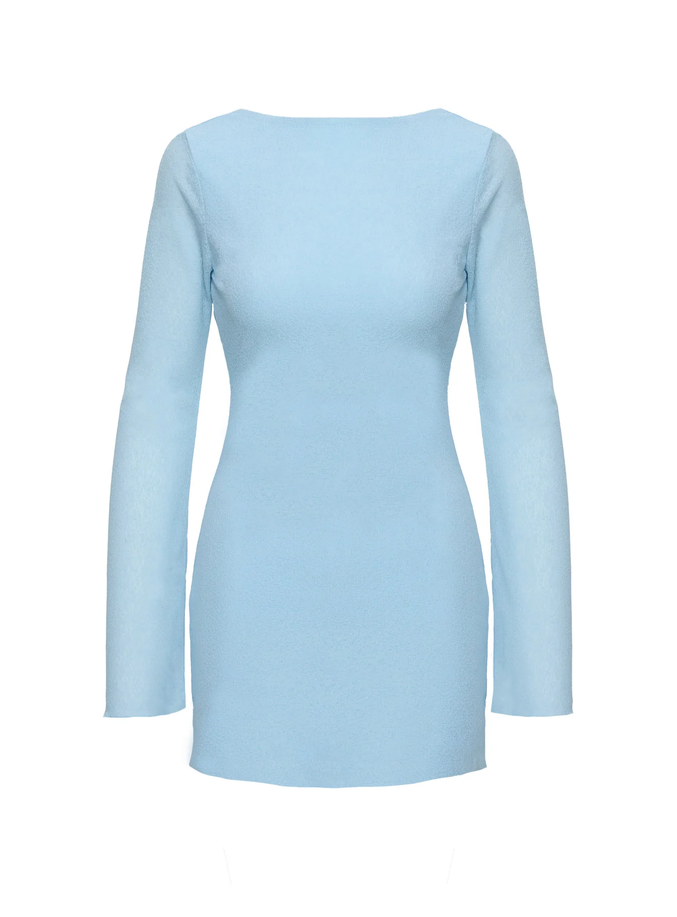 Visualize Long Sleeve Mini Dress Light Blue