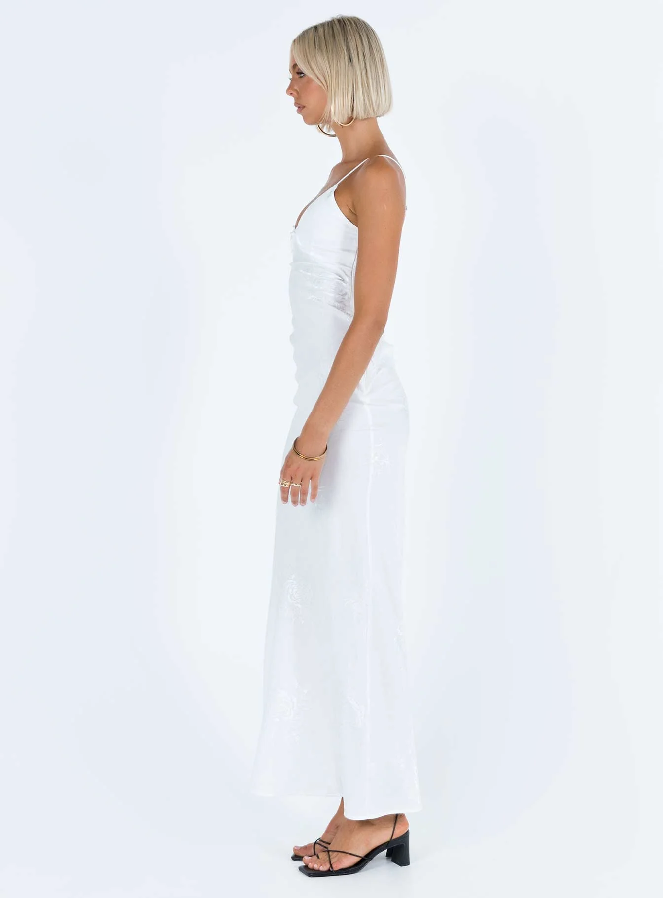 Isbell Satin Maxi Dress White