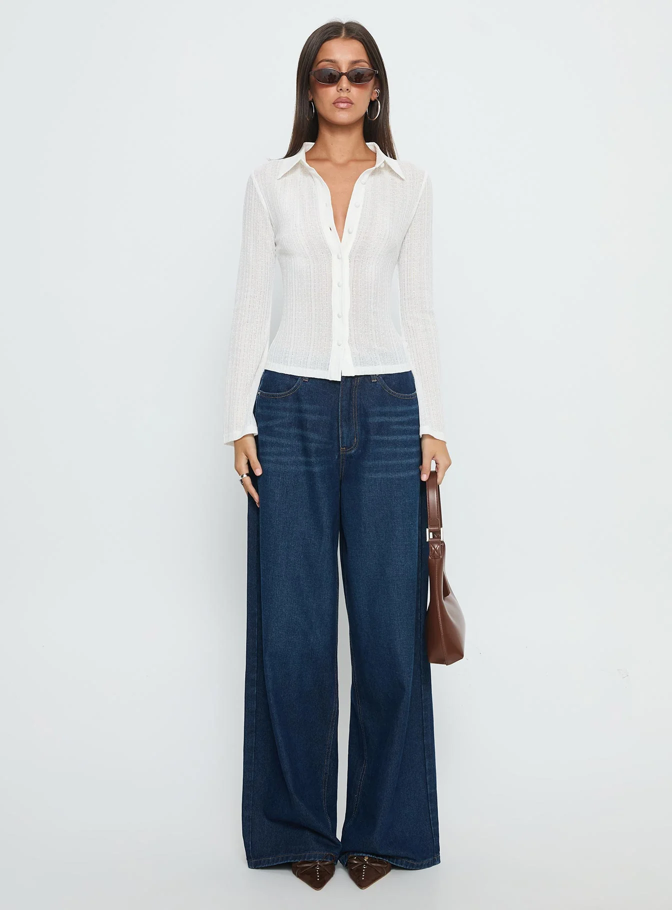 When You Sleep Long Sleeve Top White