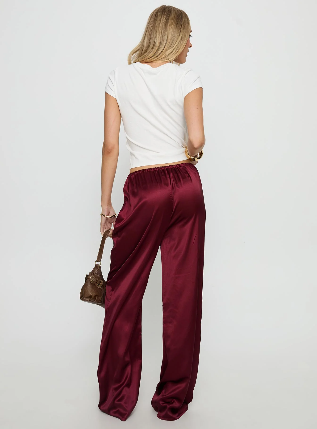 Soulstar Satin Pants Wine