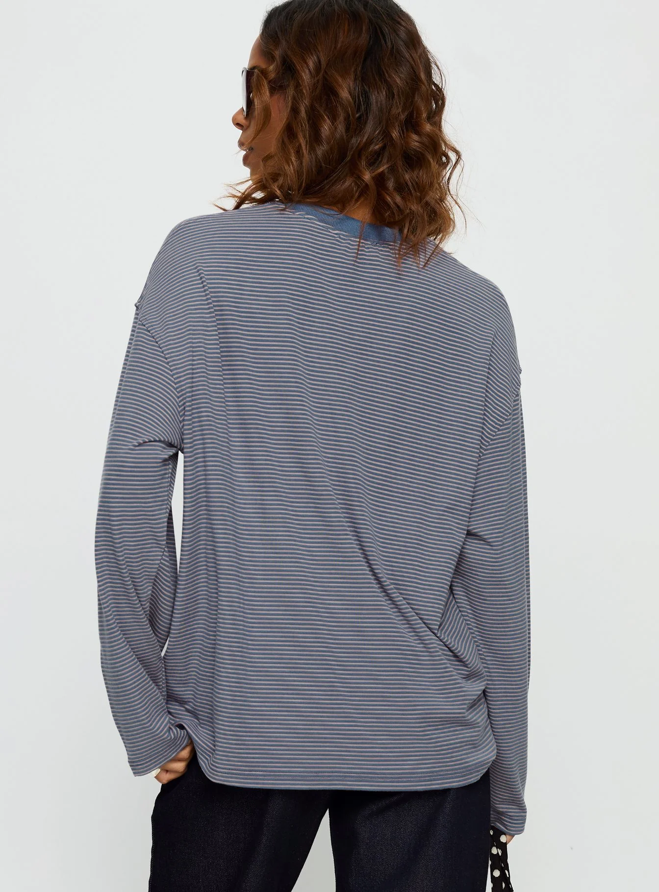 Avriana Long Sleeve Top Blue Stripe
