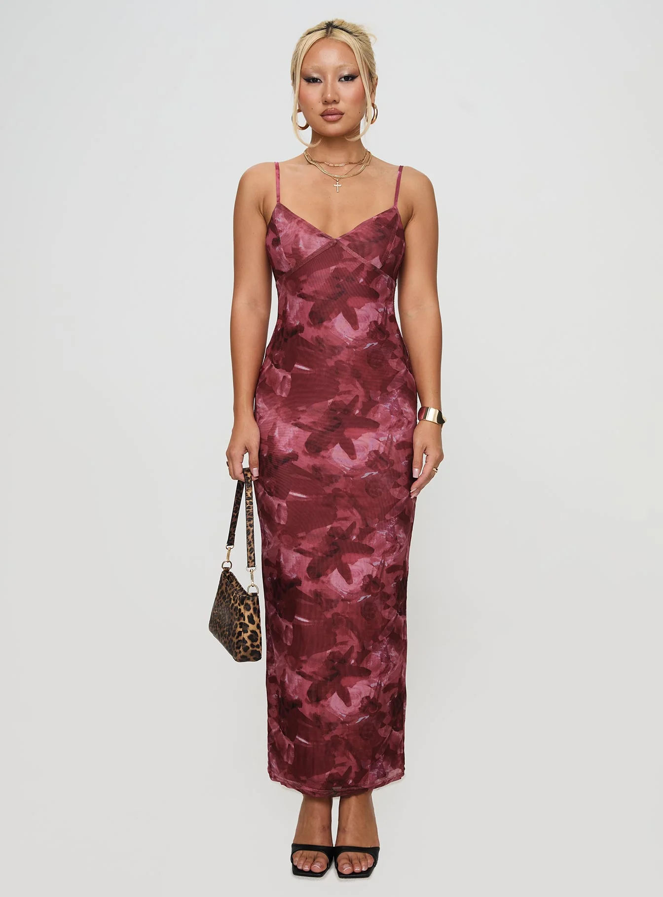 Hathaway Maxi Dress Burgundy Floral