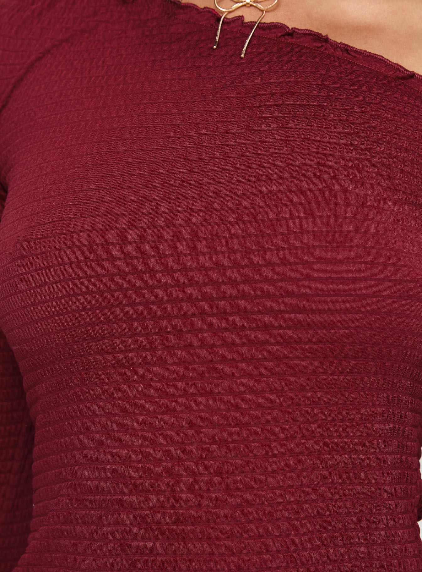 Opulent One Shoulder Top Maroon