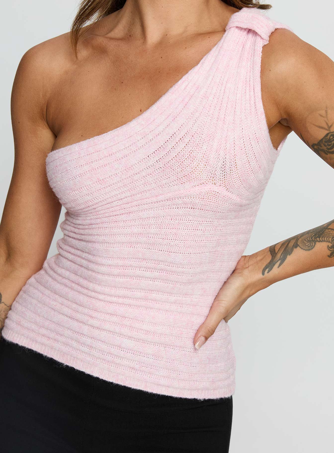 Cornella One Shoulder Top Pink