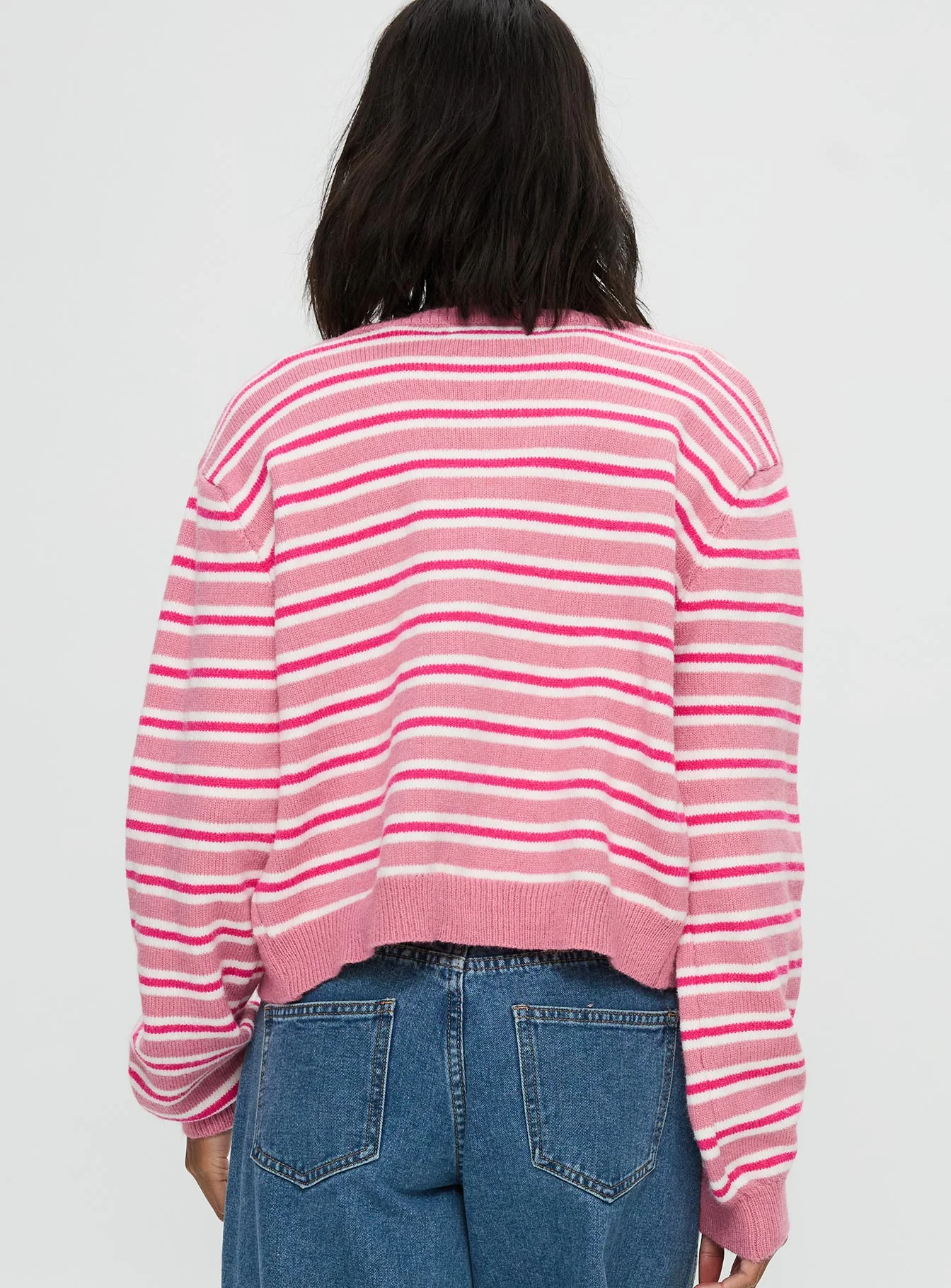 Heavenly Dream Cardigan Pink Stripe