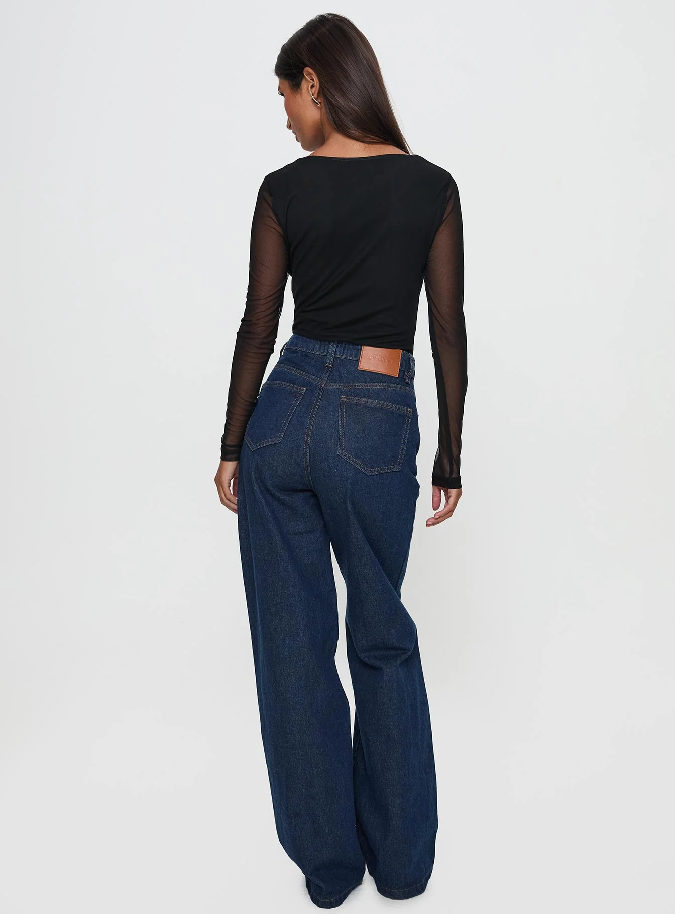Nicolo High Rise Straight Leg Jeans Mid Raw Denim