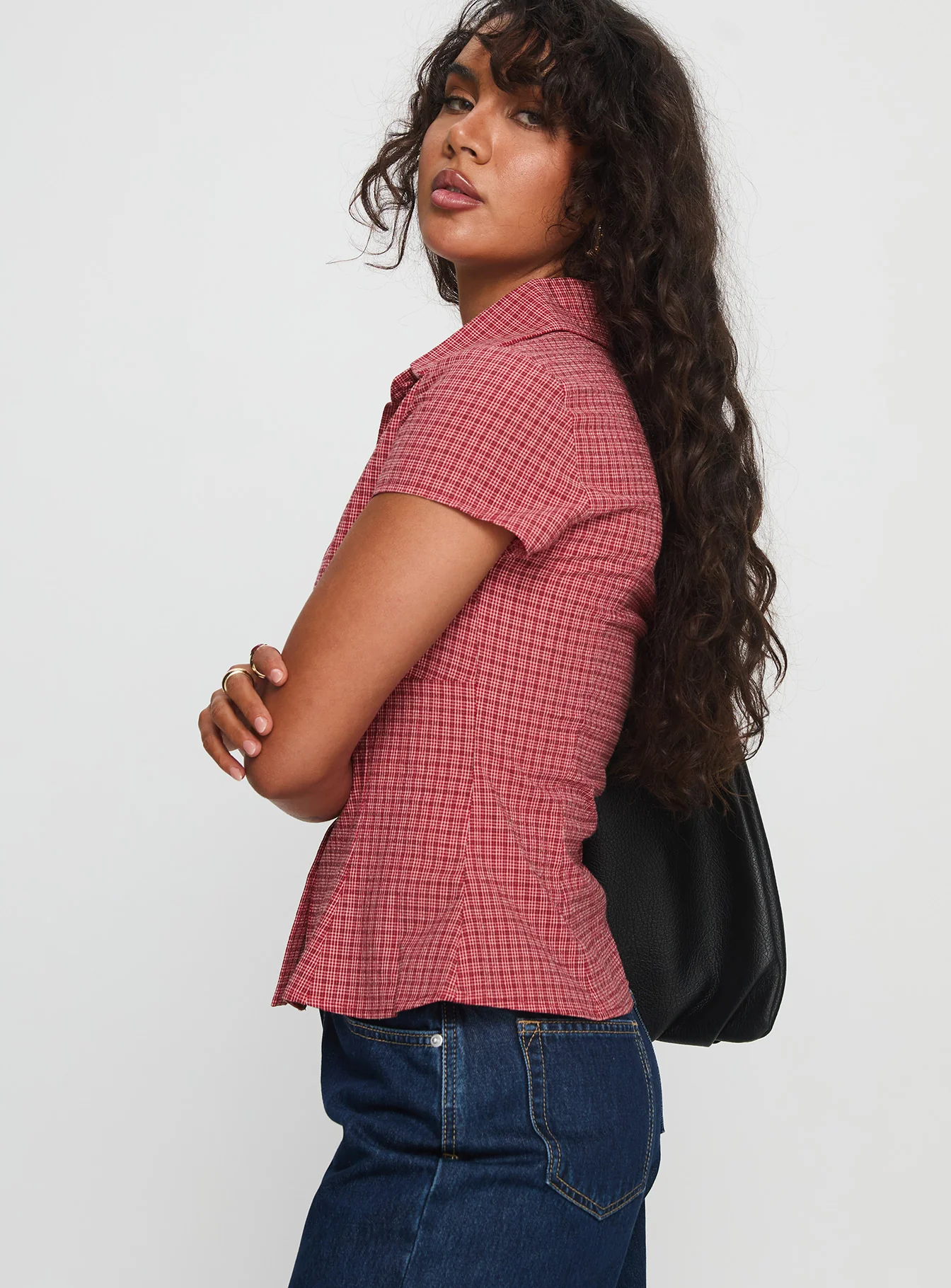 Cottesloe Blouse Top Red Check