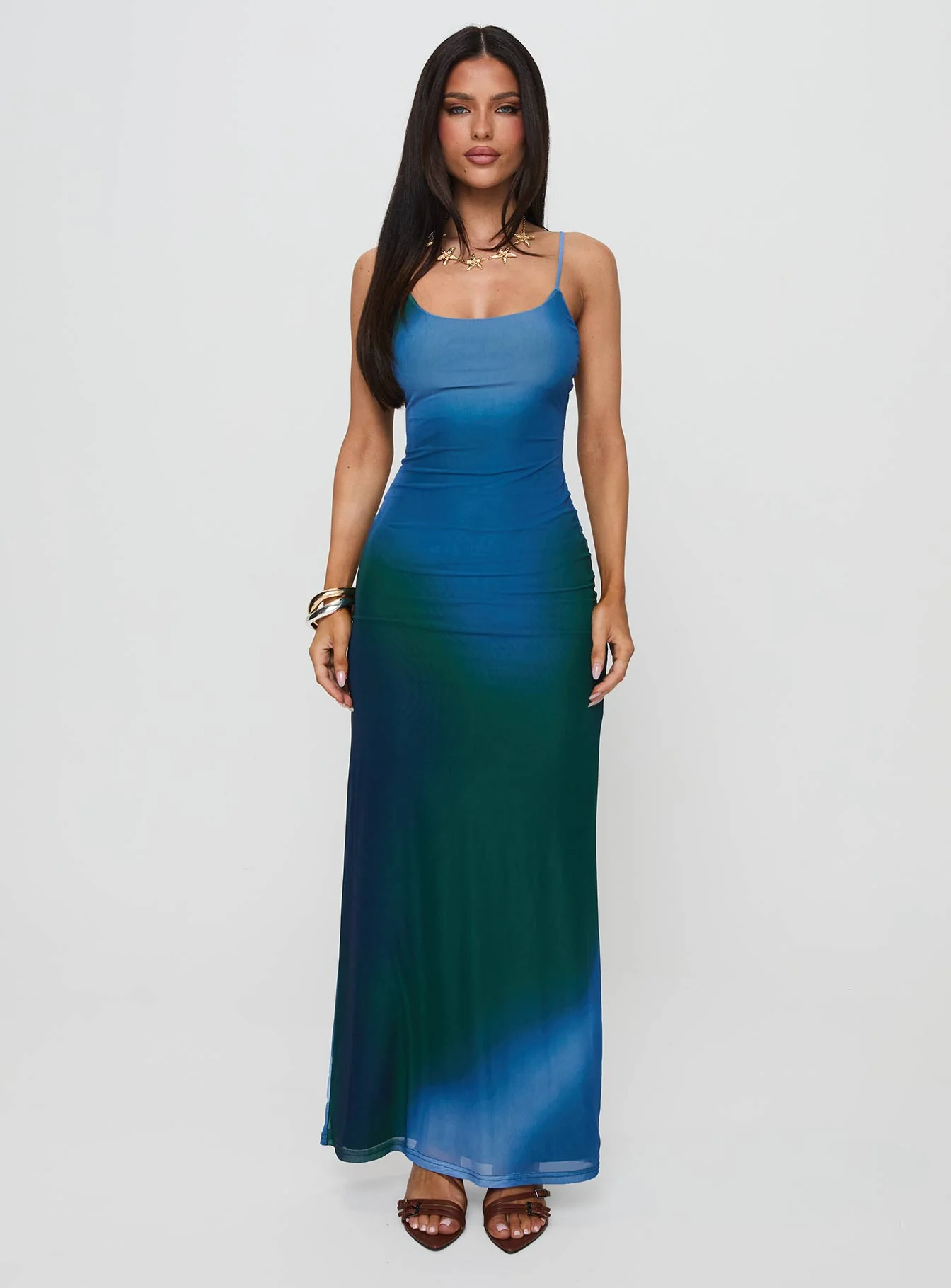 Amoret Maxi Dress Blue / Green