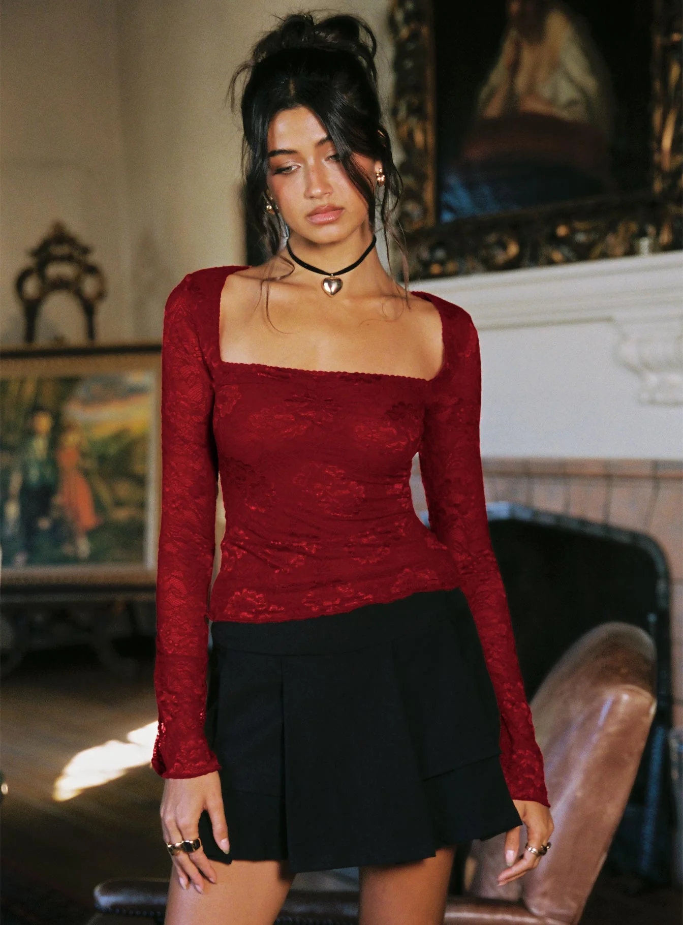 Love Lessons Long Sleeve Top Red