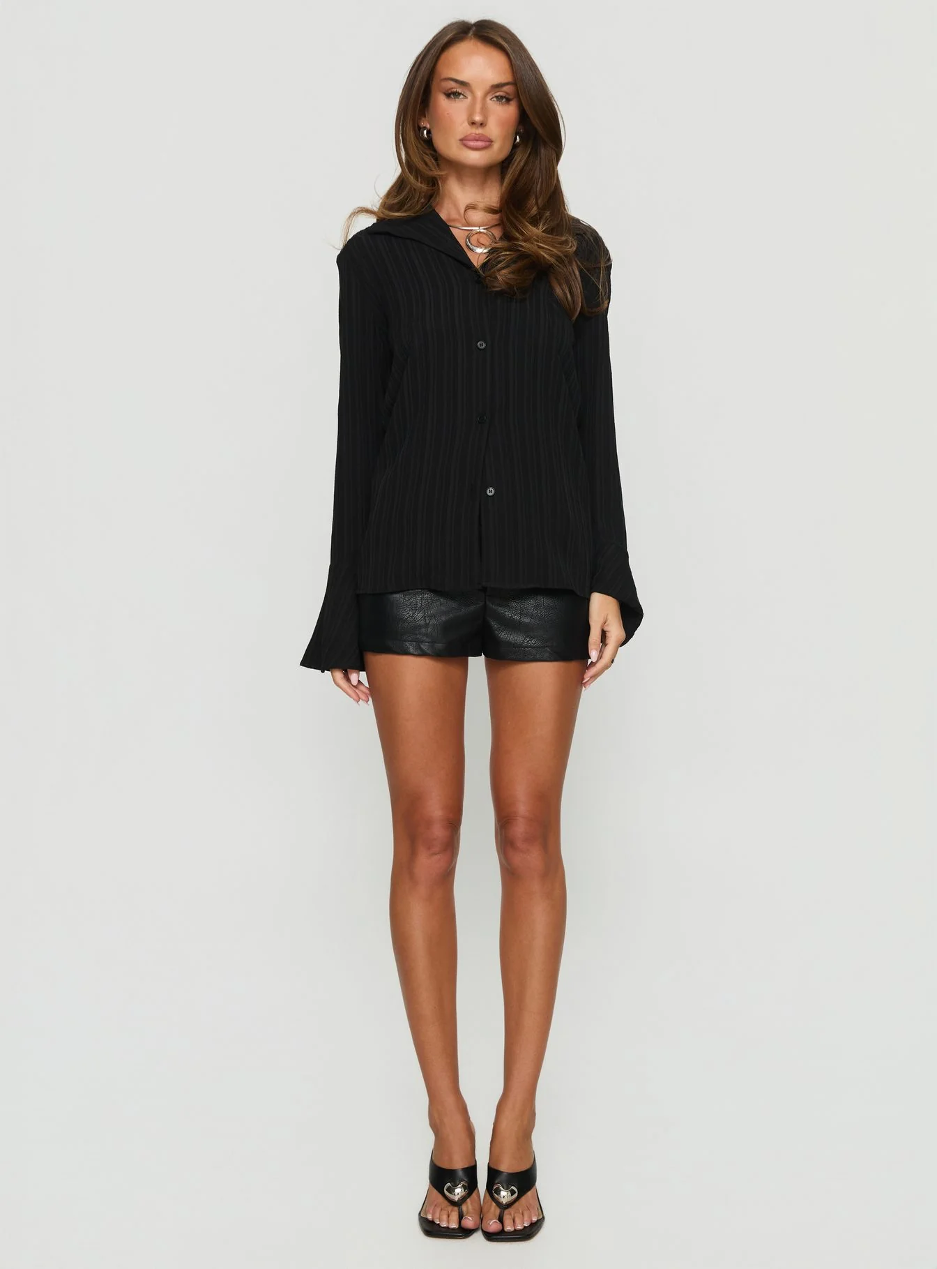 Beatris Long Sleeve Top Black