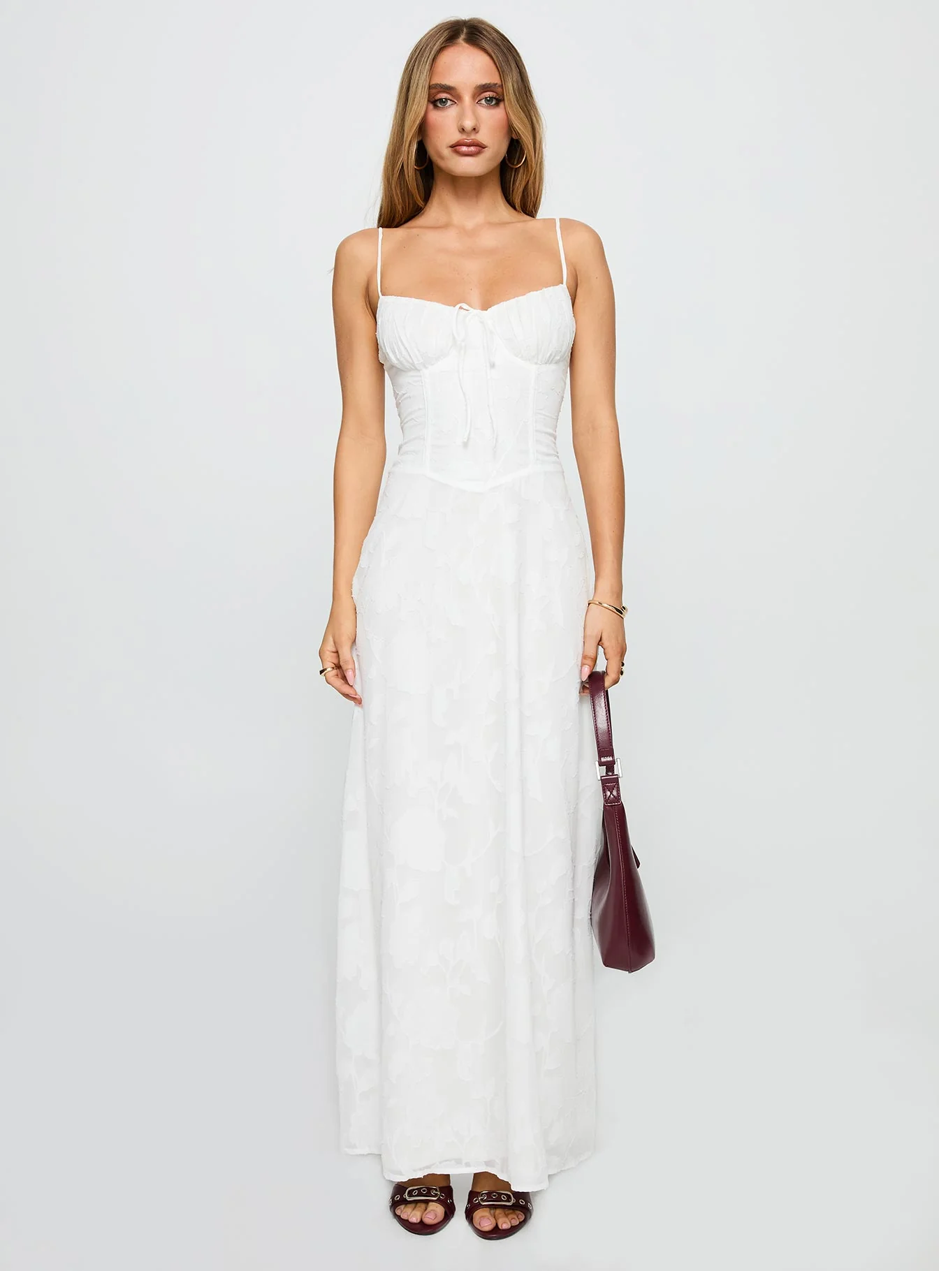 Kosetta Burnout Maxi Dress White