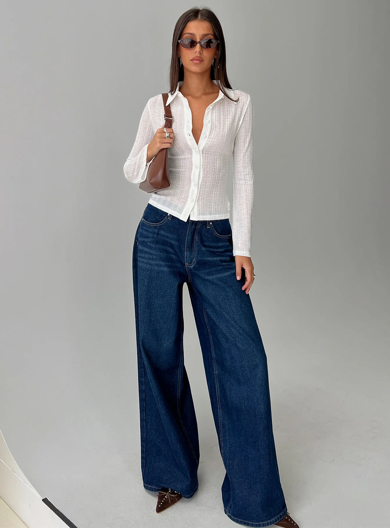 When You Sleep Long Sleeve Top White