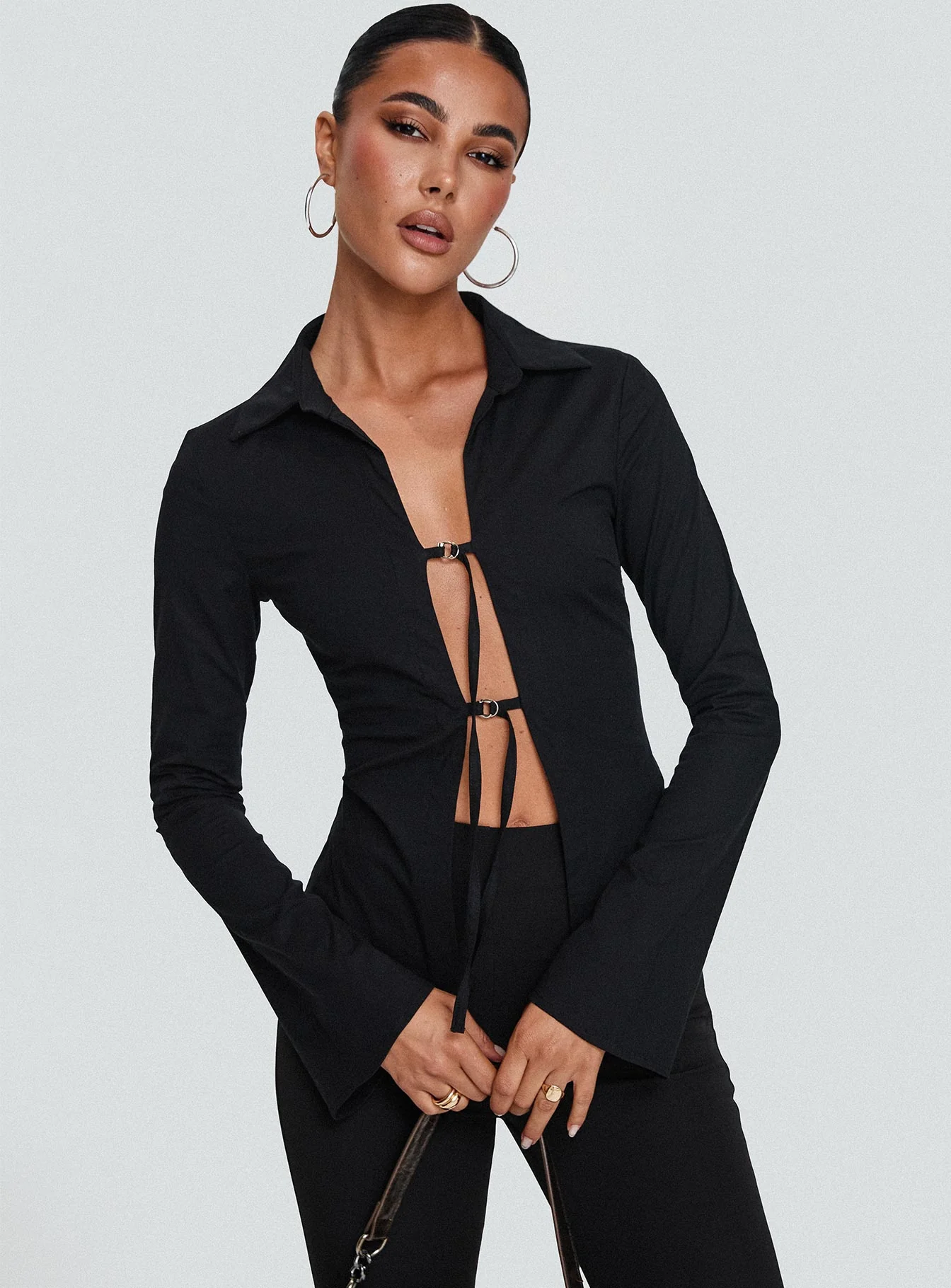 Nataline Long Sleeve Top Black