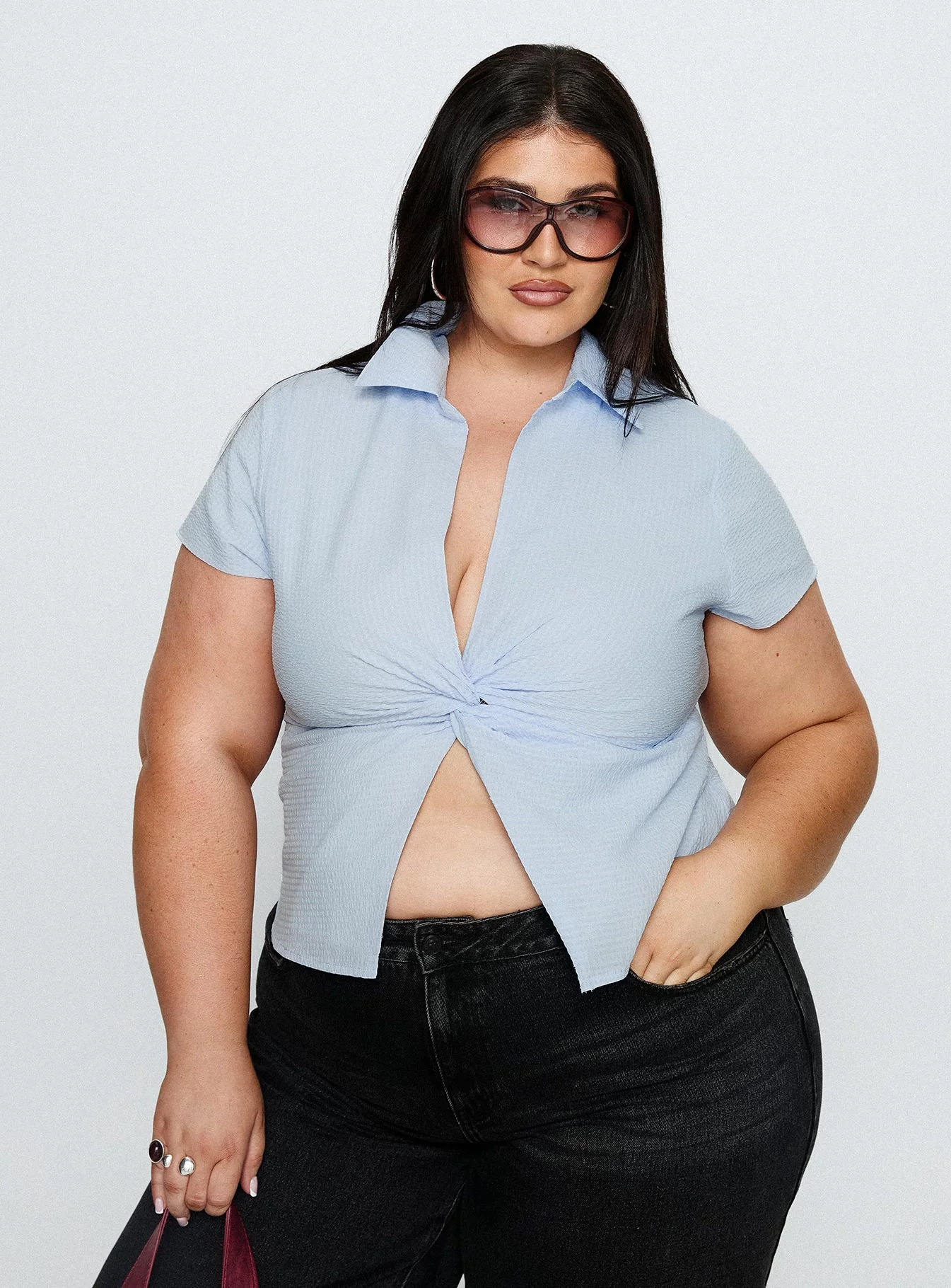 Lover Blues Twist Top Blue Curve