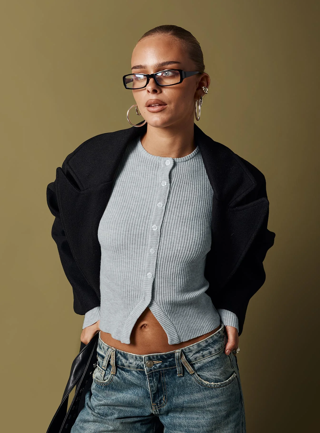 Suzu Long Sleeve Knit Top Grey